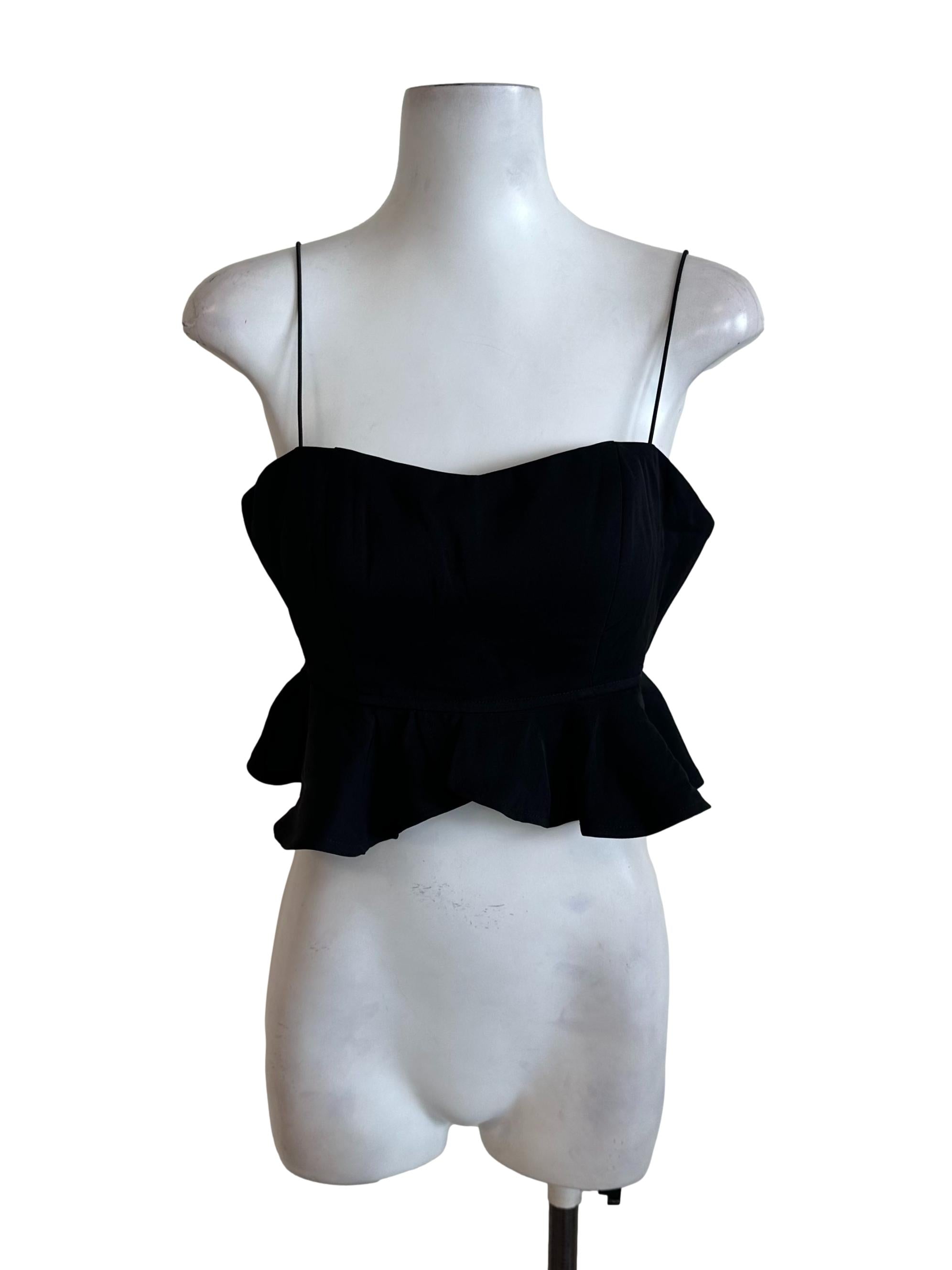 Onyx Black Spaghetti Strap Sweetheart Top