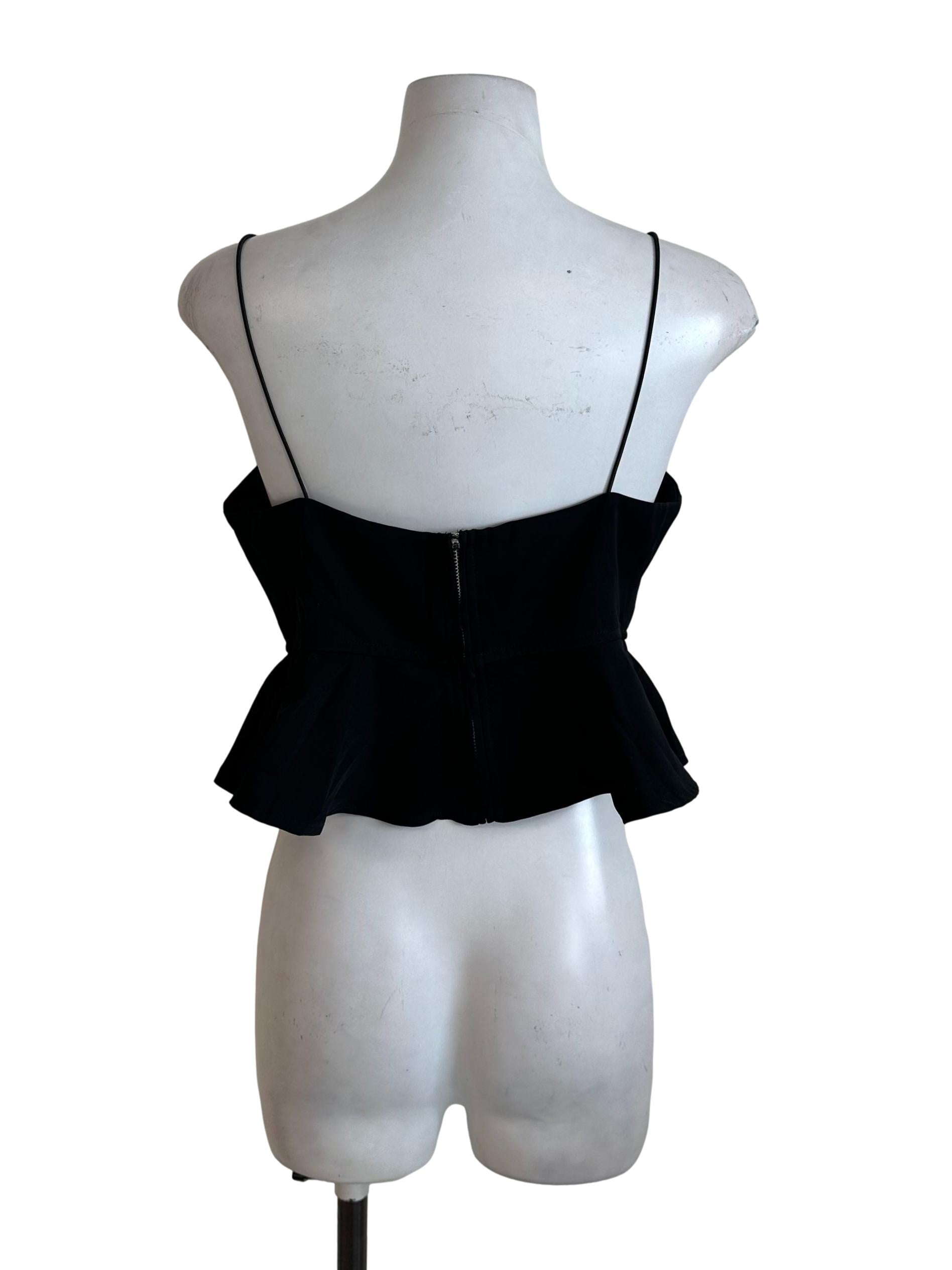 Onyx Black Spaghetti Strap Sweetheart Top