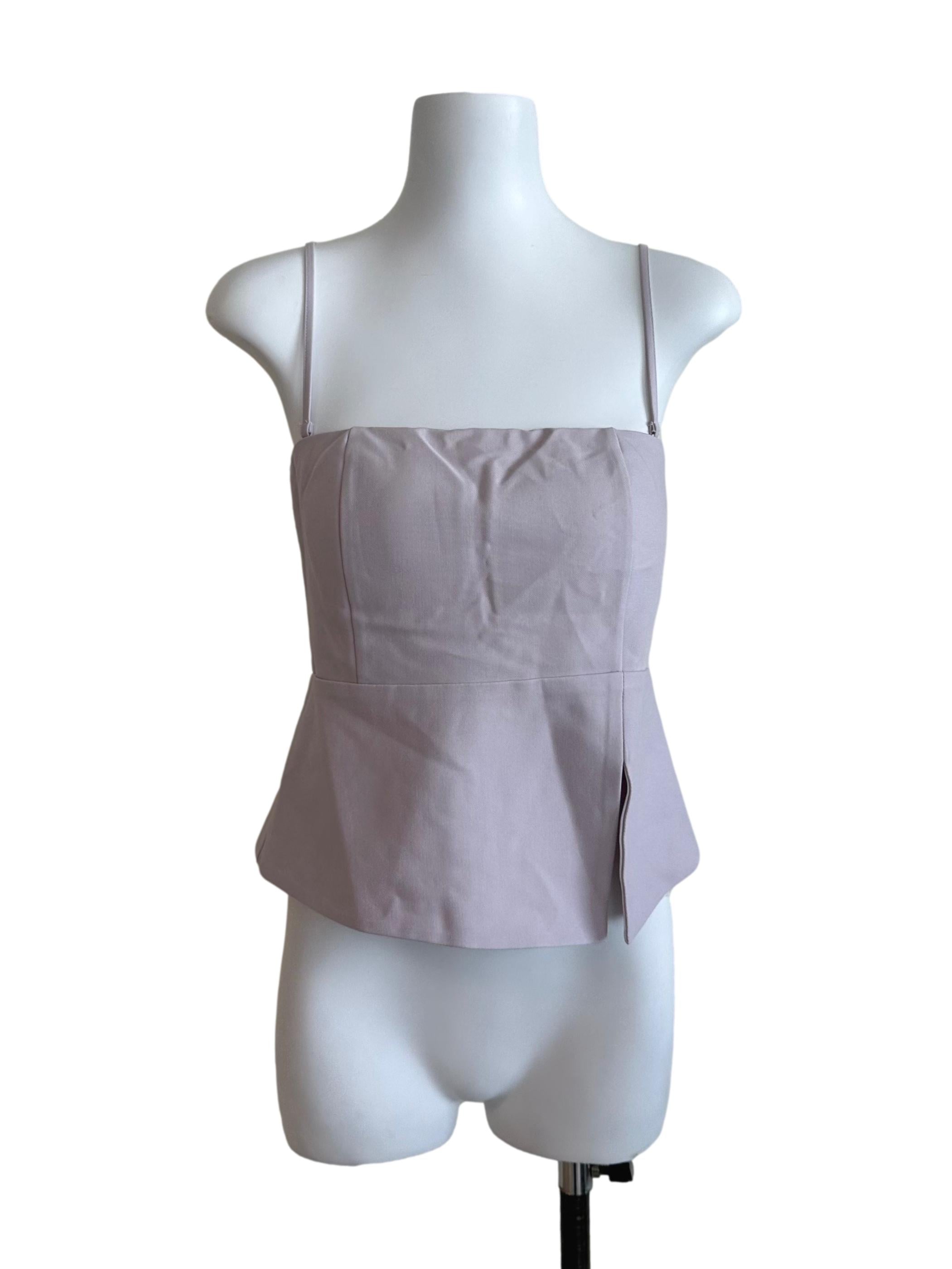 Ash Purple Square Neck Slit Top