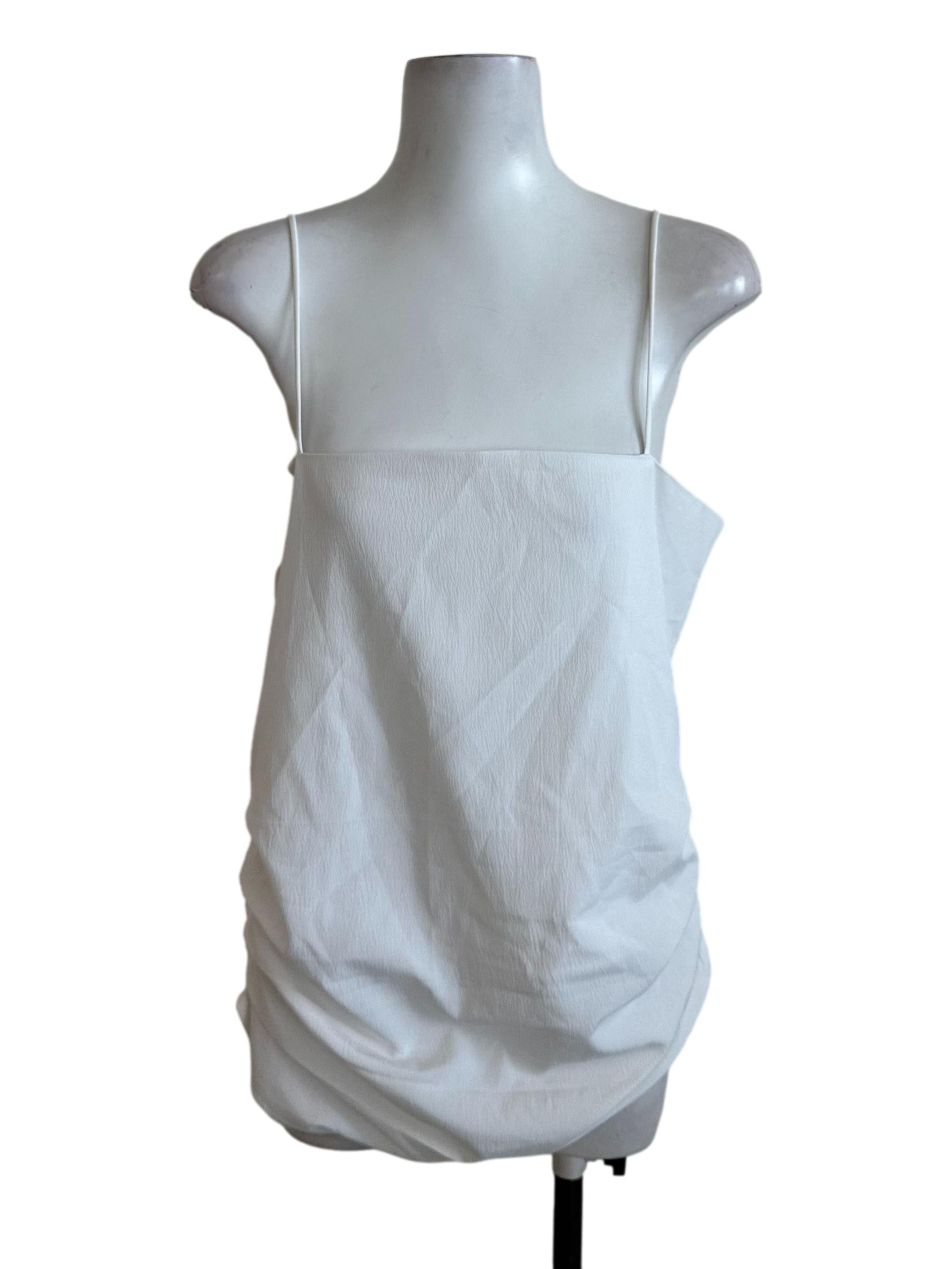 Snow White Square Neck Side Ruched Top