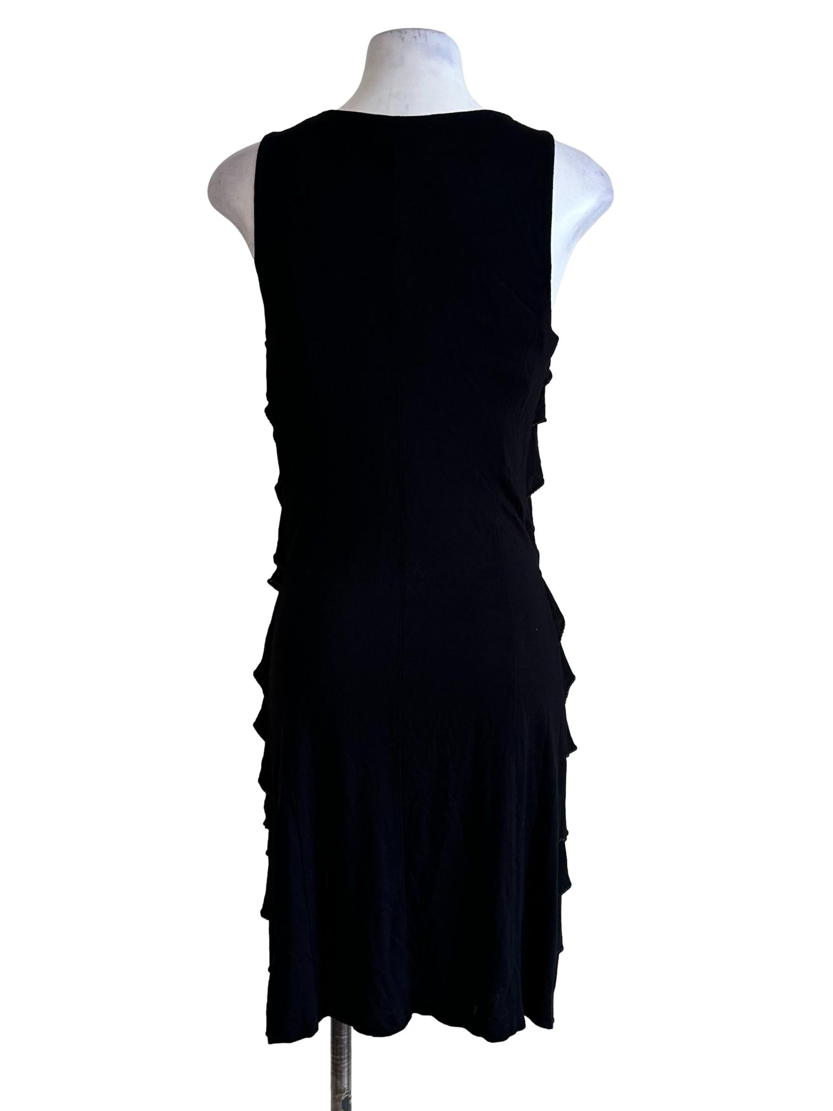 Onyx Black Drapped Dress