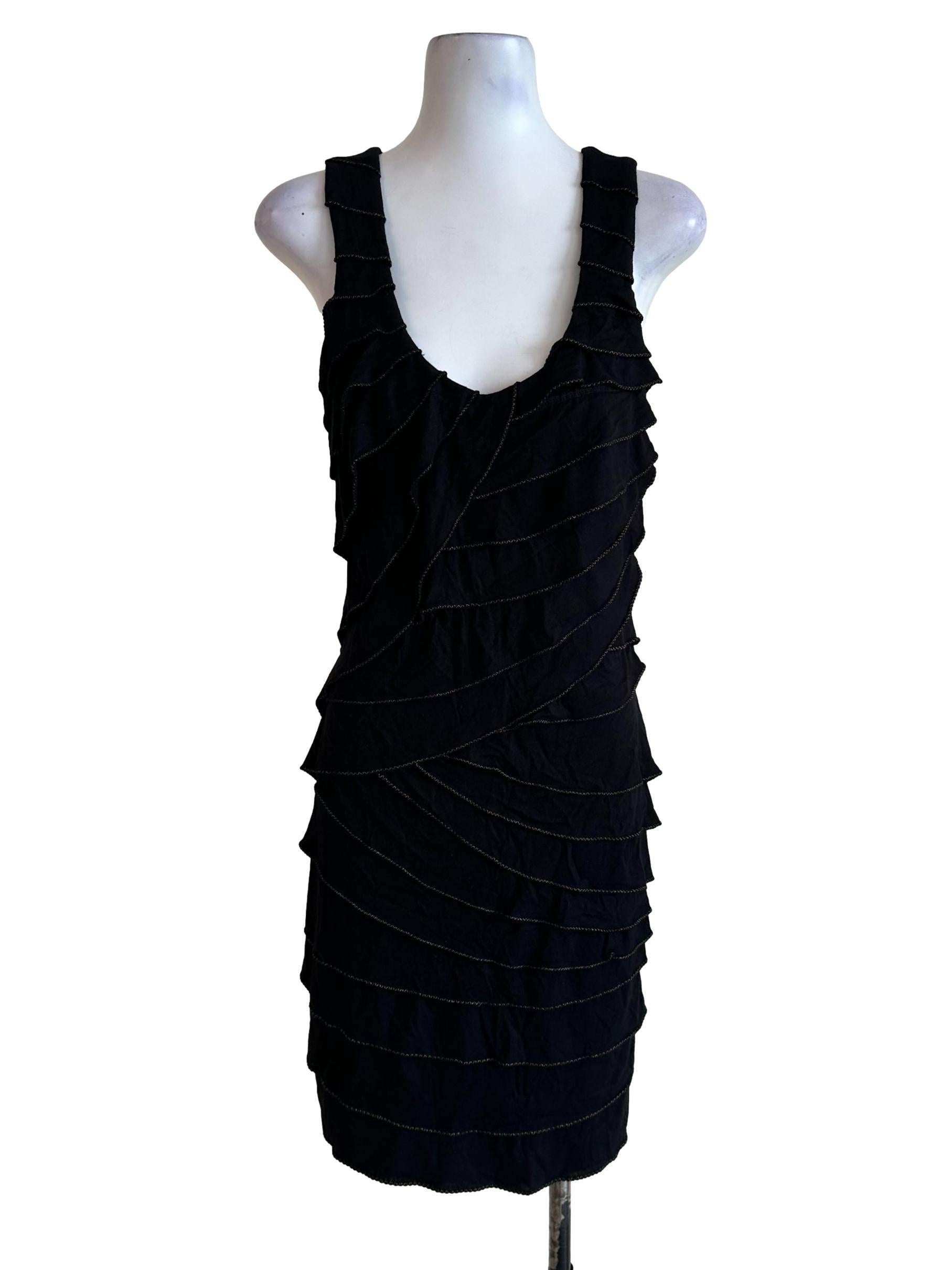 Onyx Black Drapped Dress