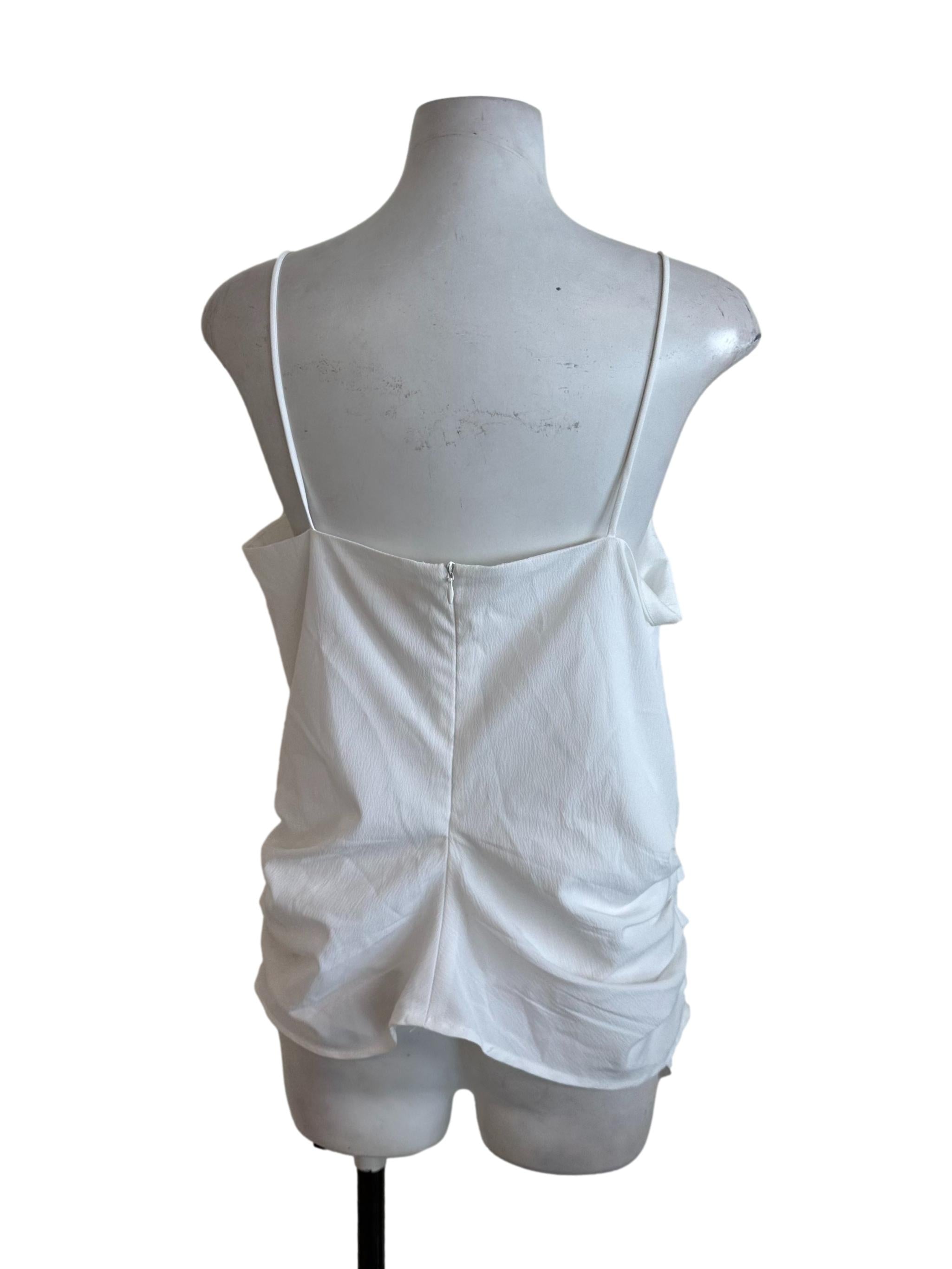 Snow White Square Neck Side Ruched Top