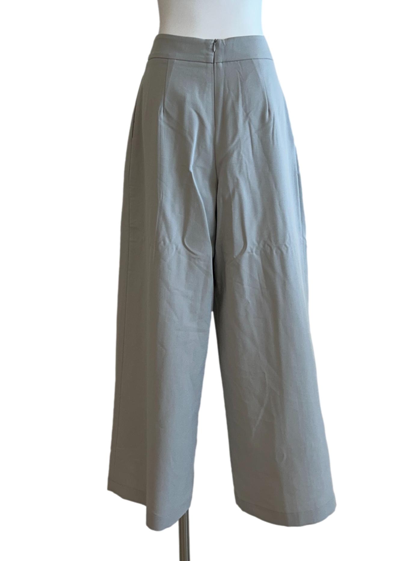 Slate Blue Slit Pencil Skirt