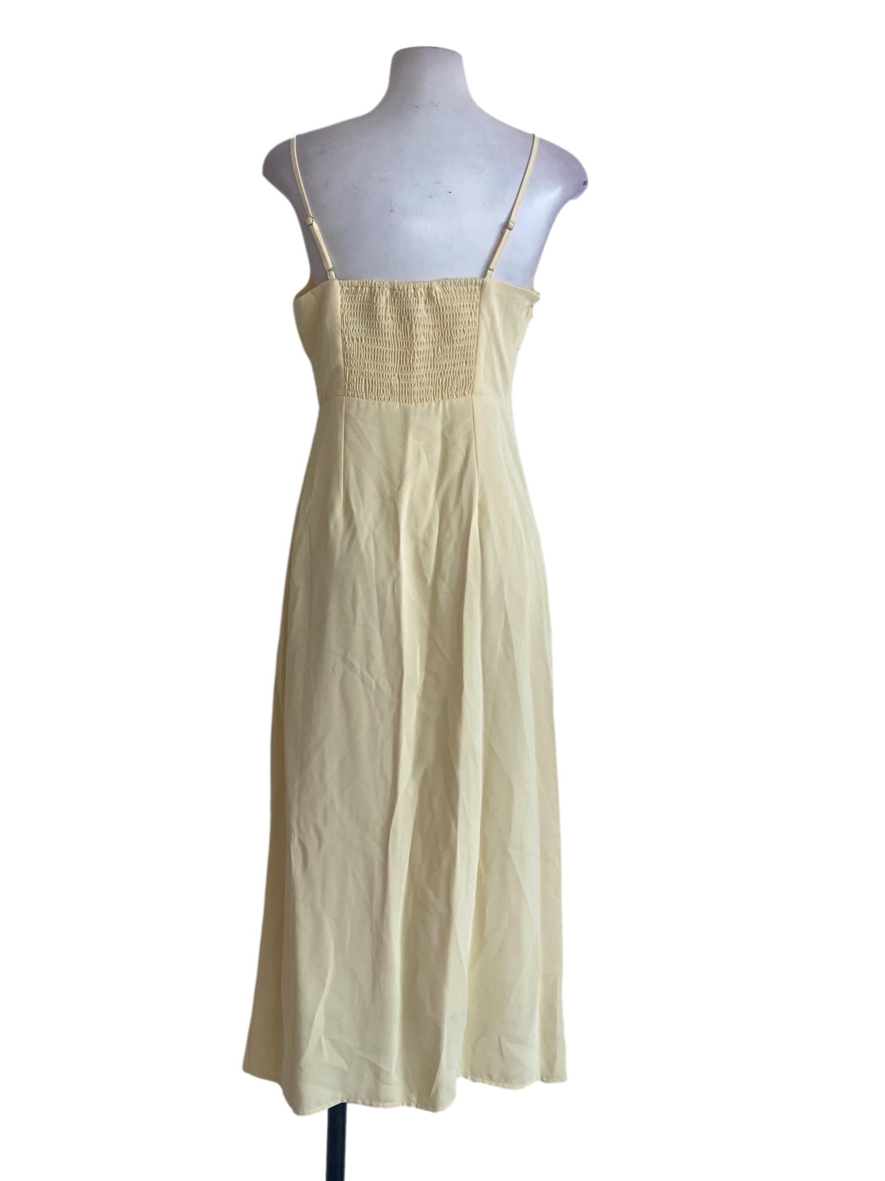 Banana Yellow Sleeveless Slit Slit Dress