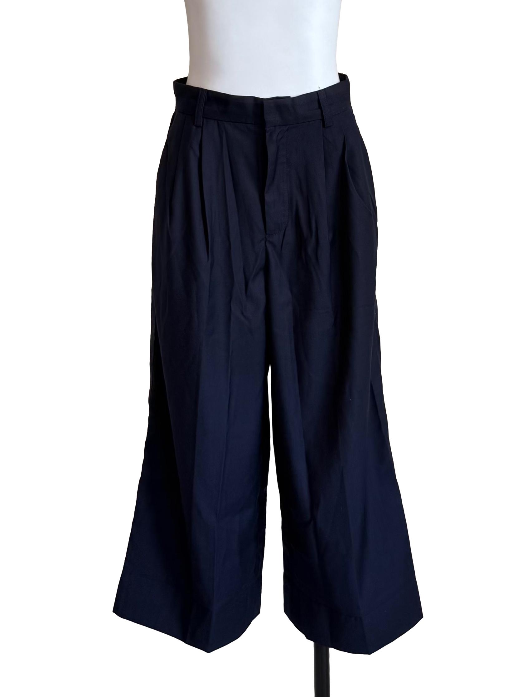 Navy Pleated Formal Gaucho