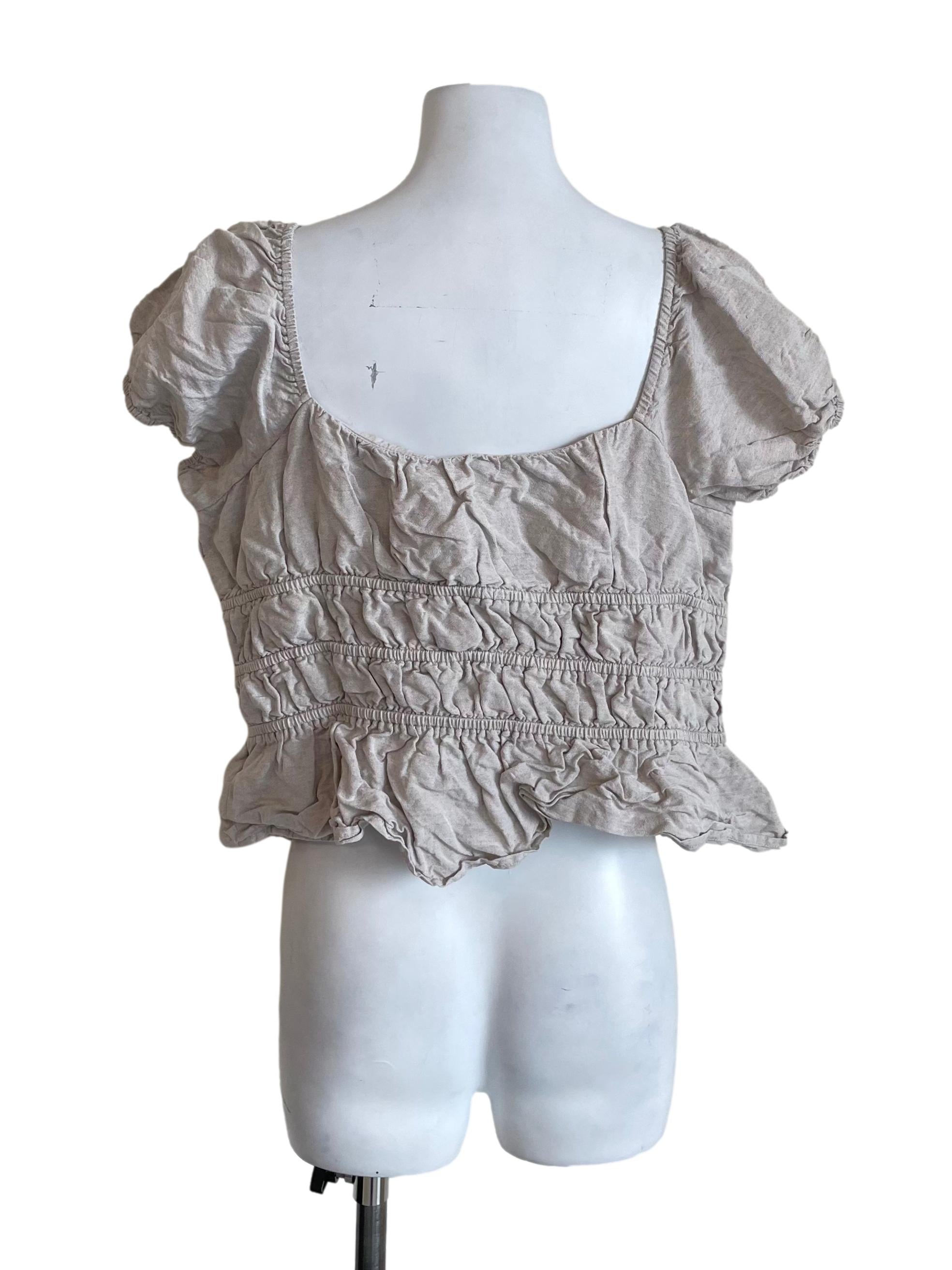 Bone Scrunch Tiered Crop Top