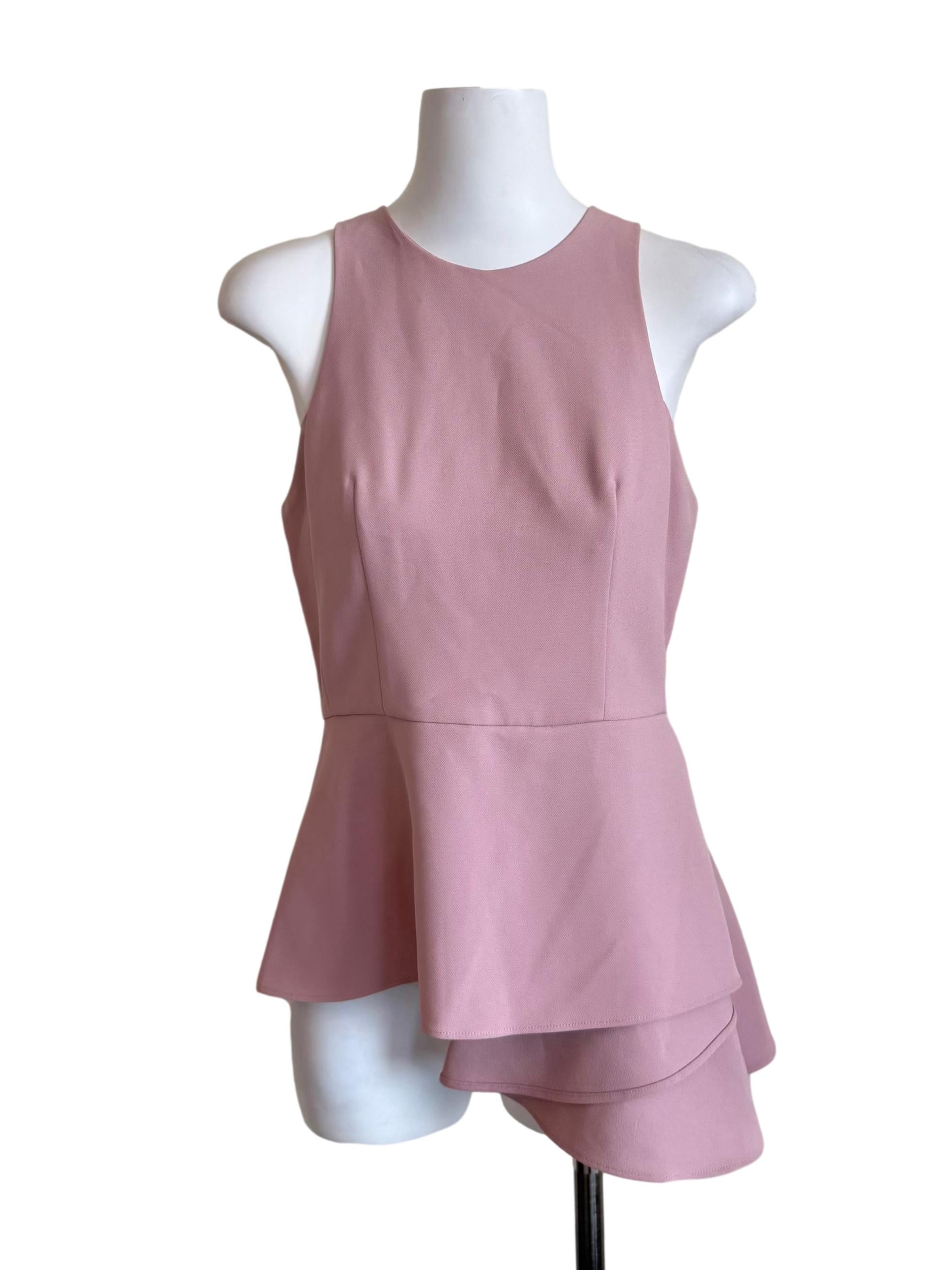 Blush Sleeveless Peplum Top