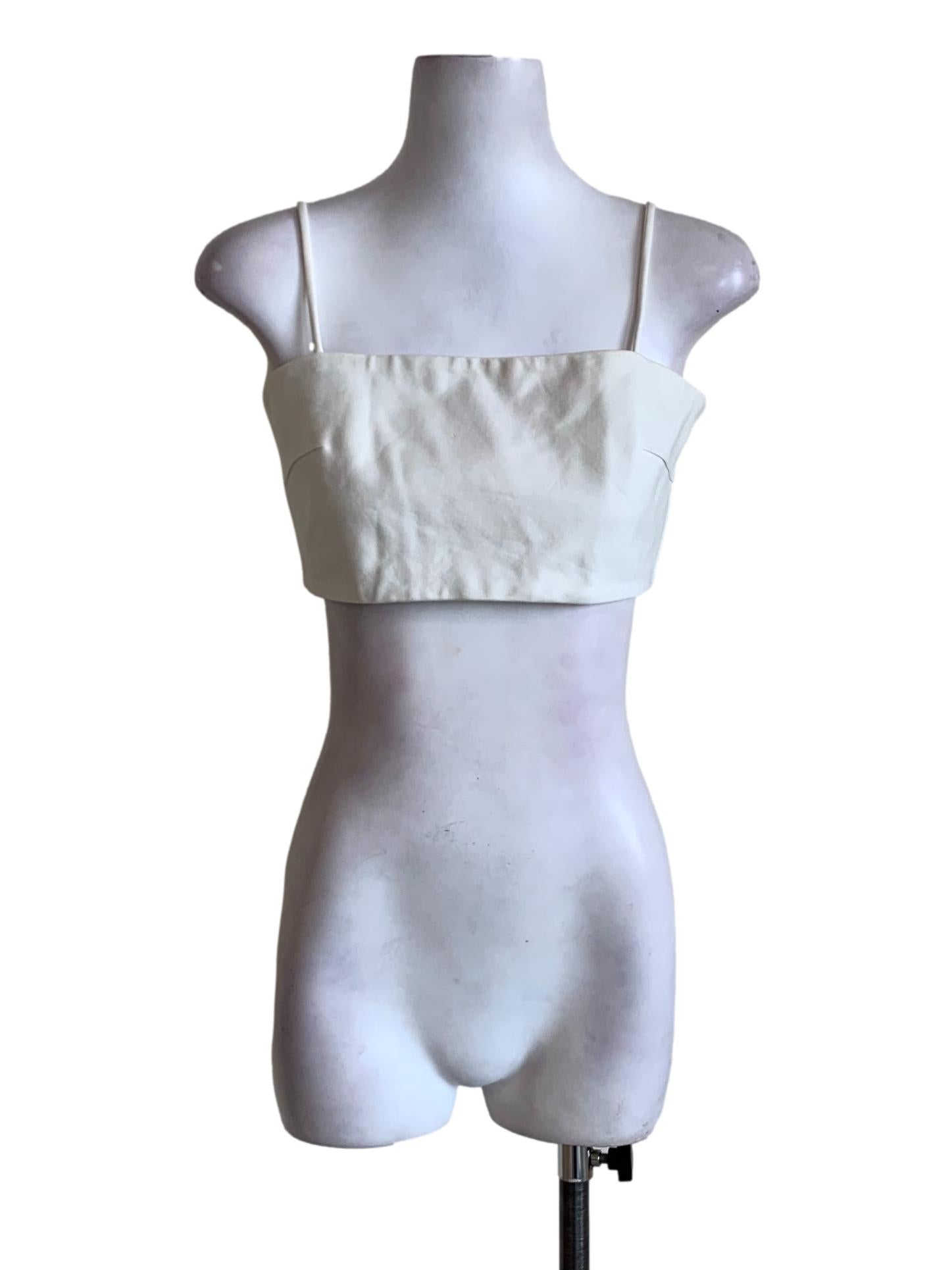 White Cropped Sleeveless Top