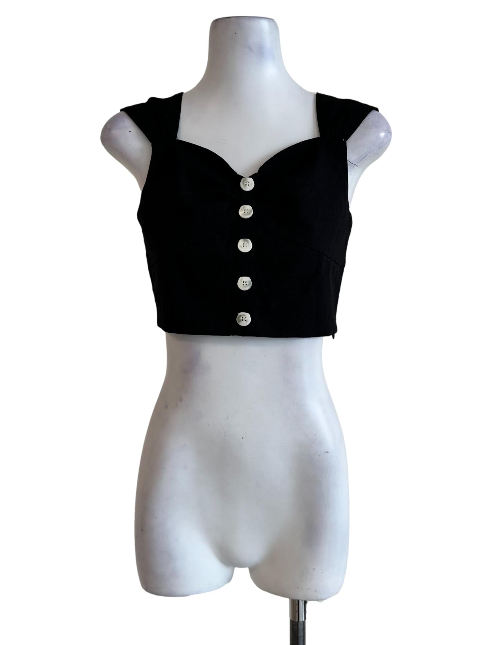 Jade Black Sleeveless Top
