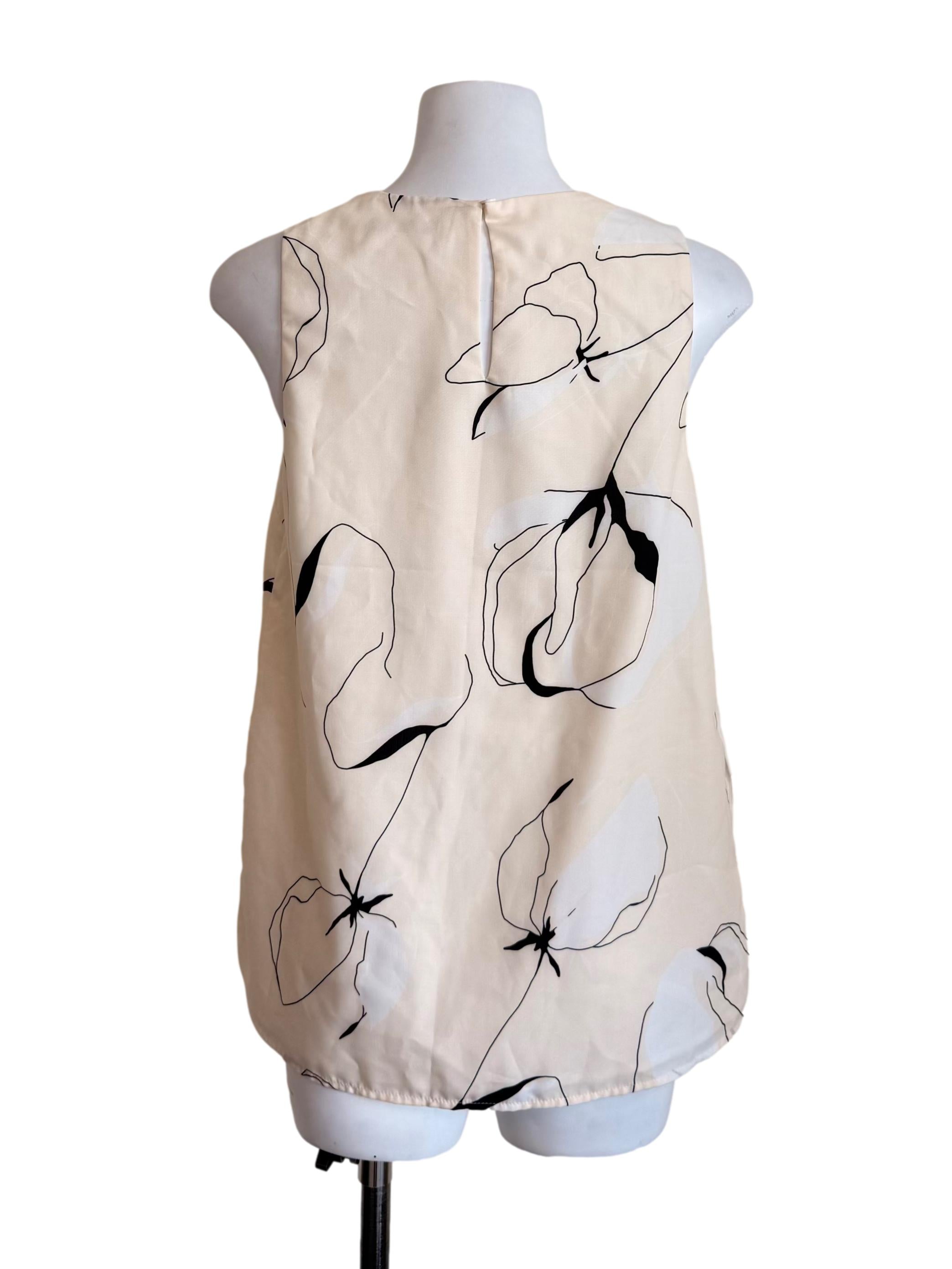 Cream Floral Shift Top