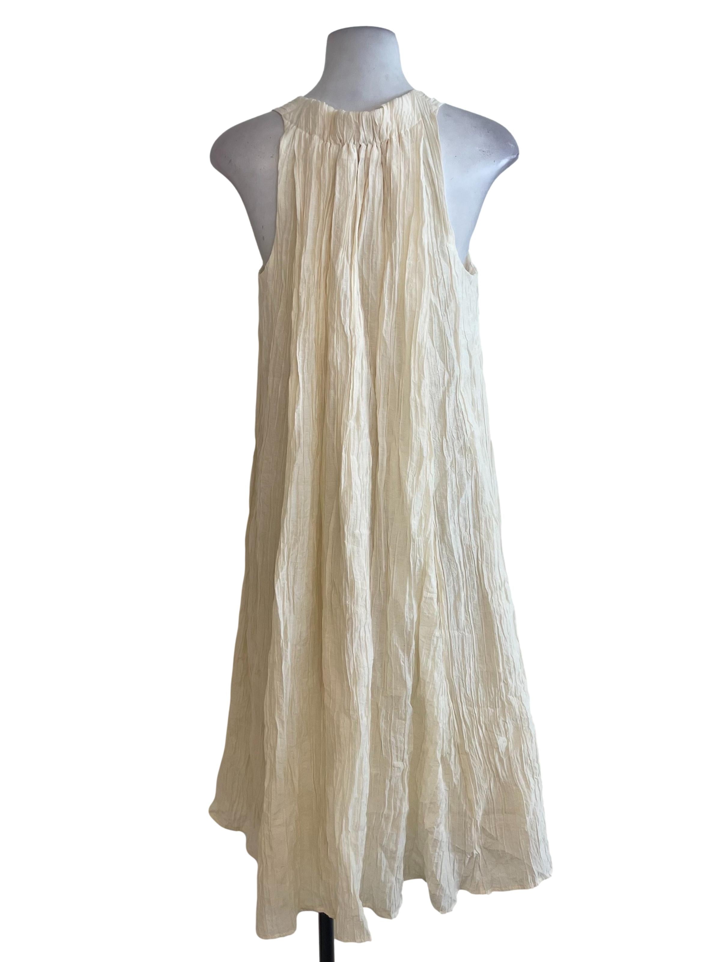 Cream Textured Tent Dress