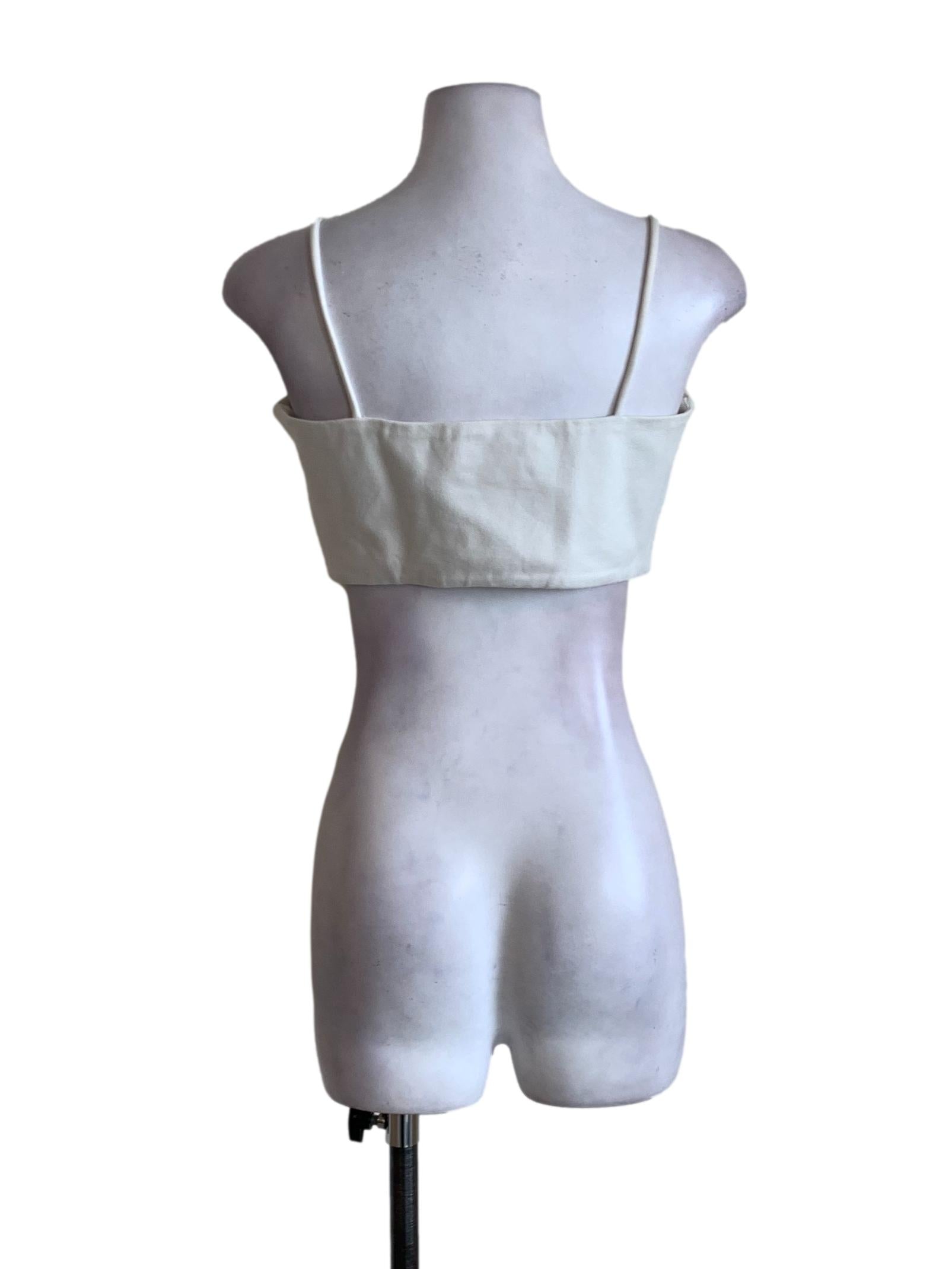 White Cropped Sleeveless Top