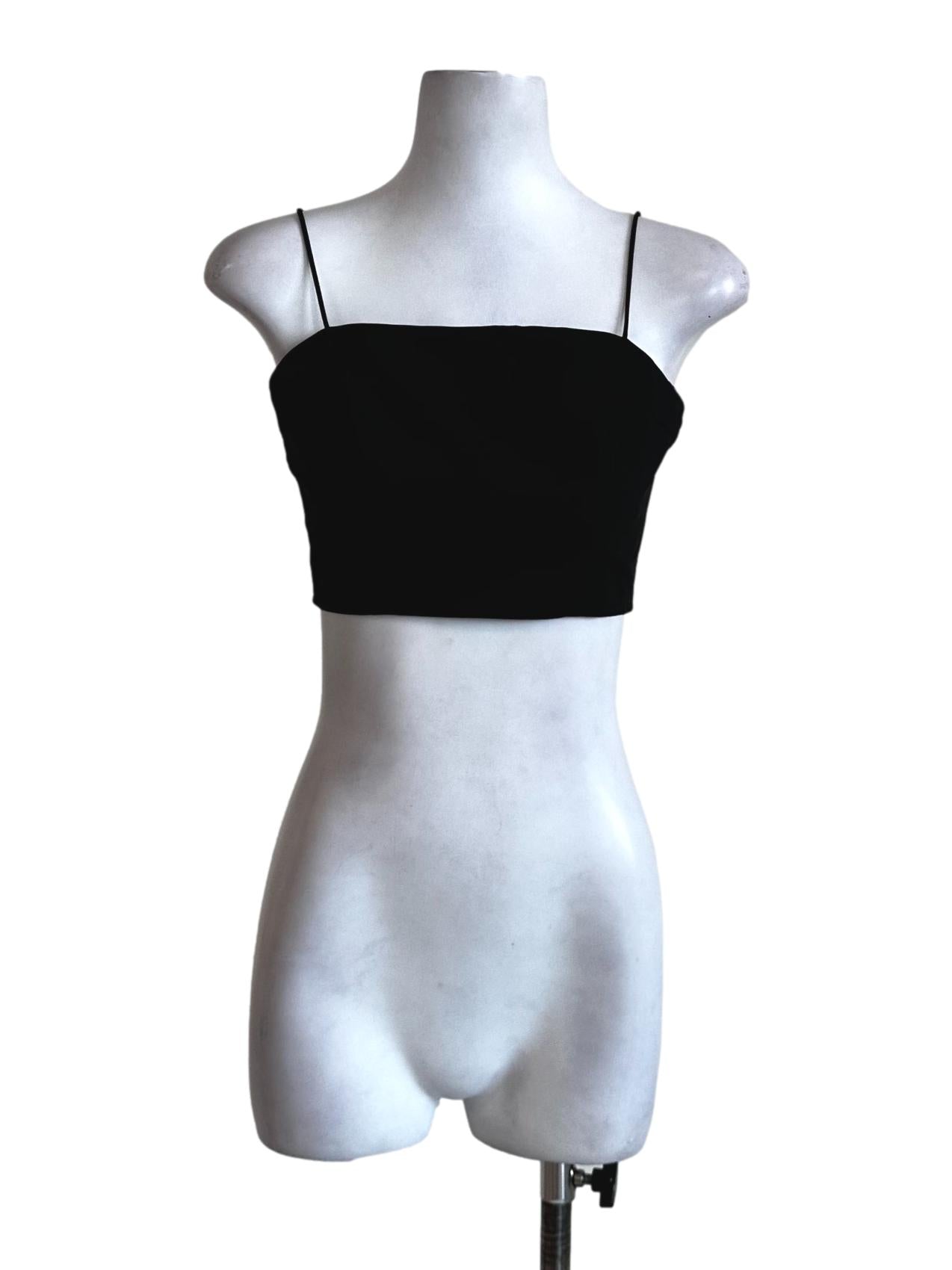 Black Plain Crop Top