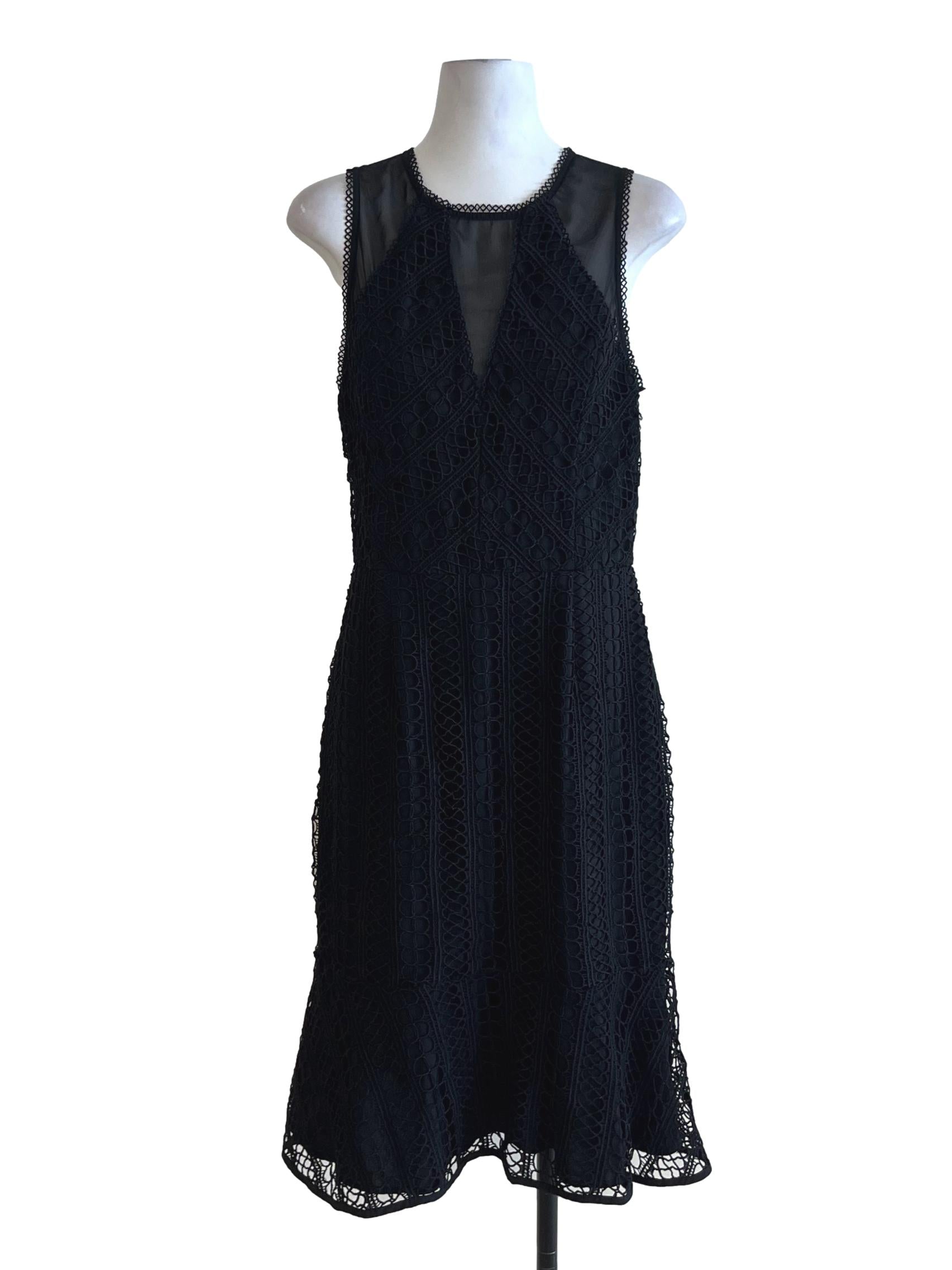 Black Lace A-Line Dress