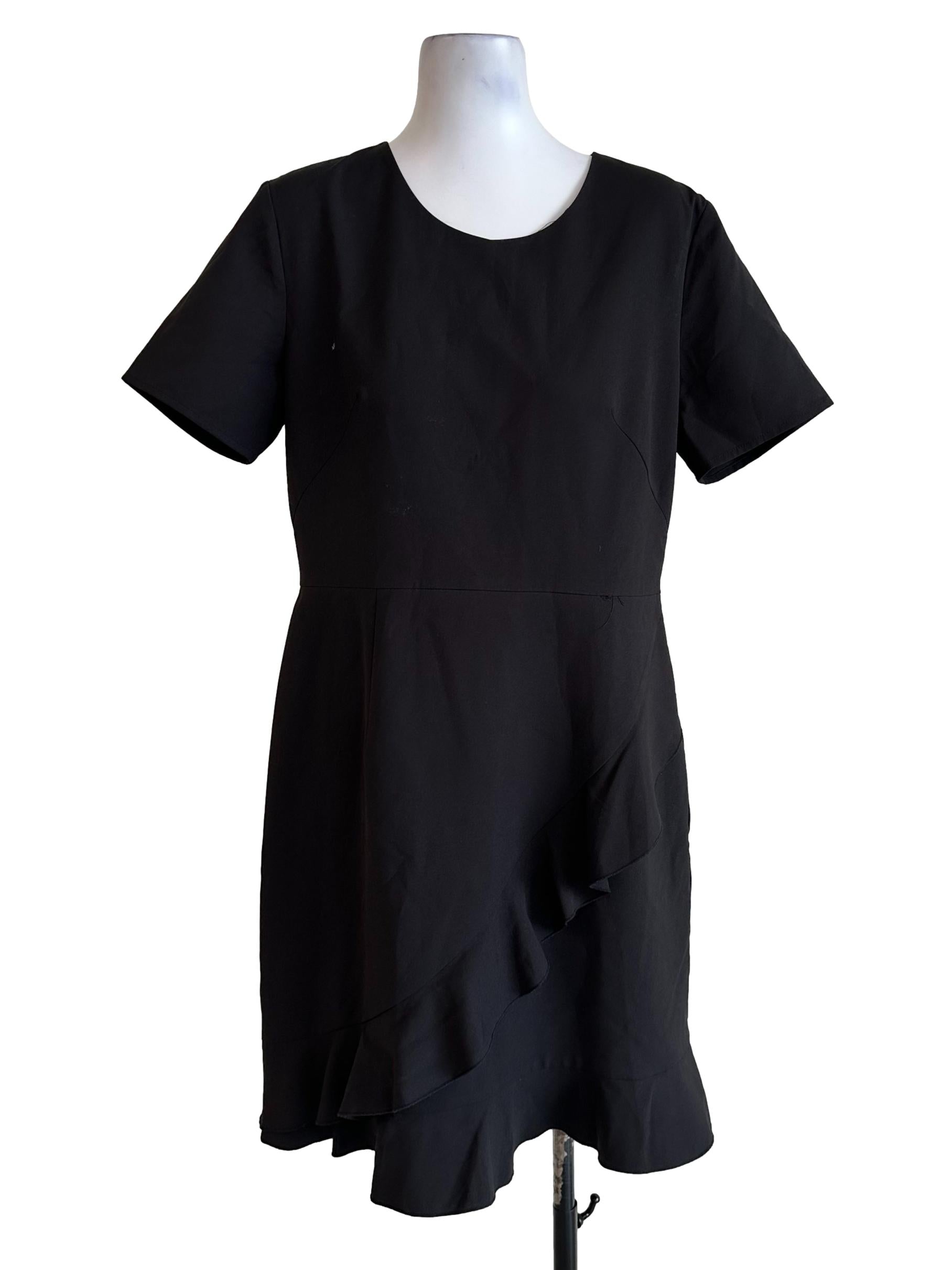 Ebony Black Round Neck Dress