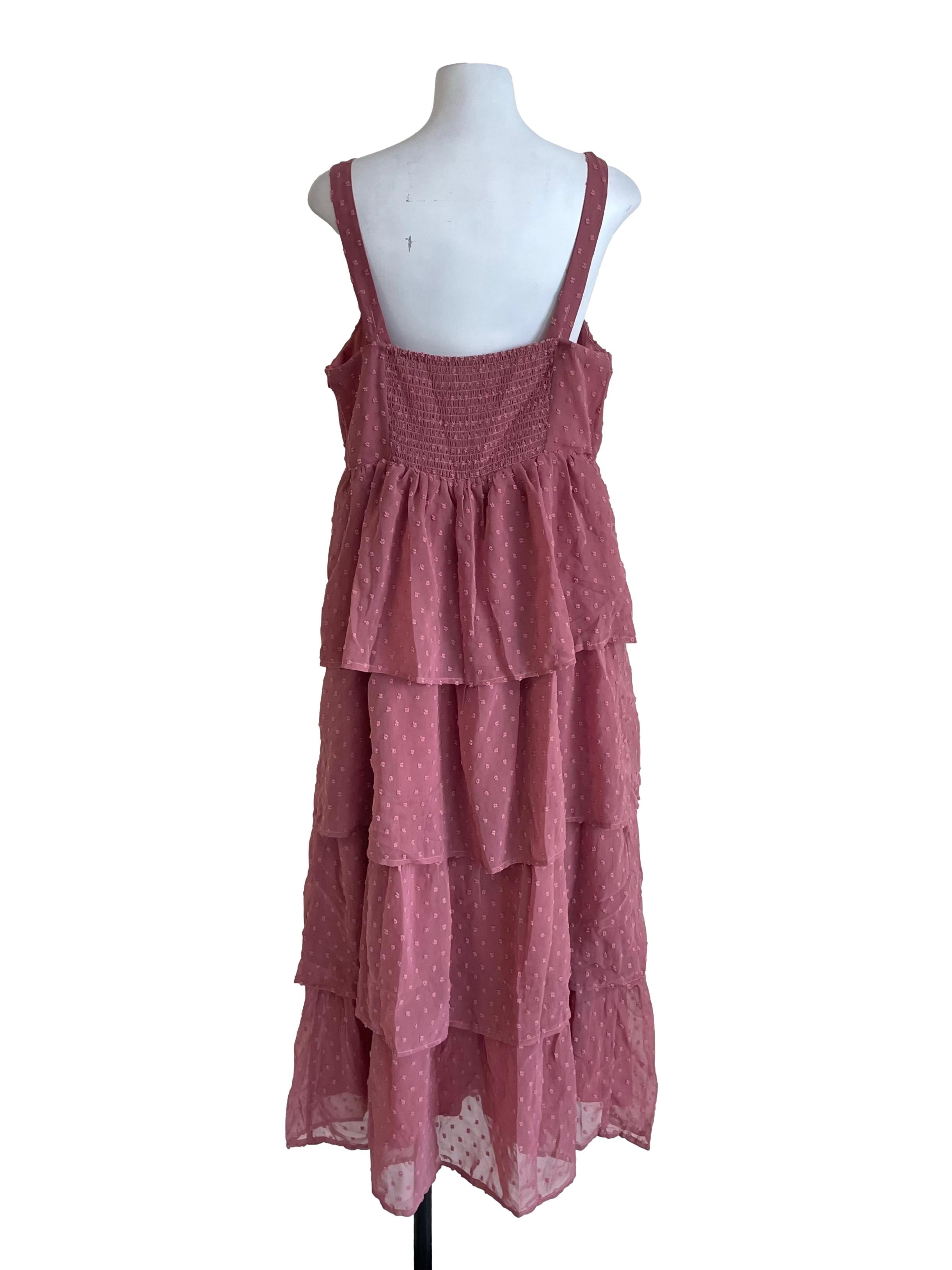Rouge Pink Chiffon Layered Dress