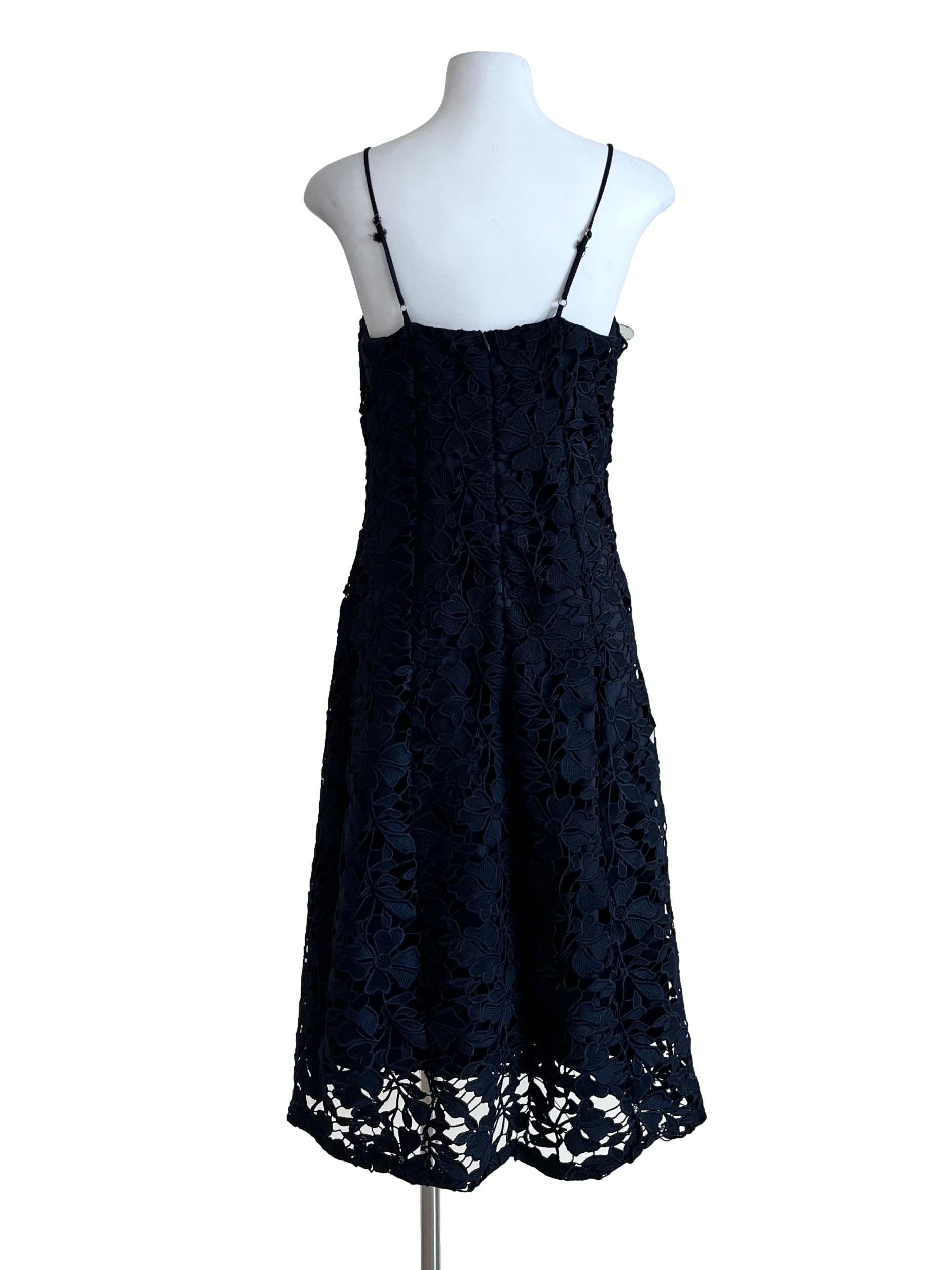 Dark Blue Laced Sleeveless Dress TEM