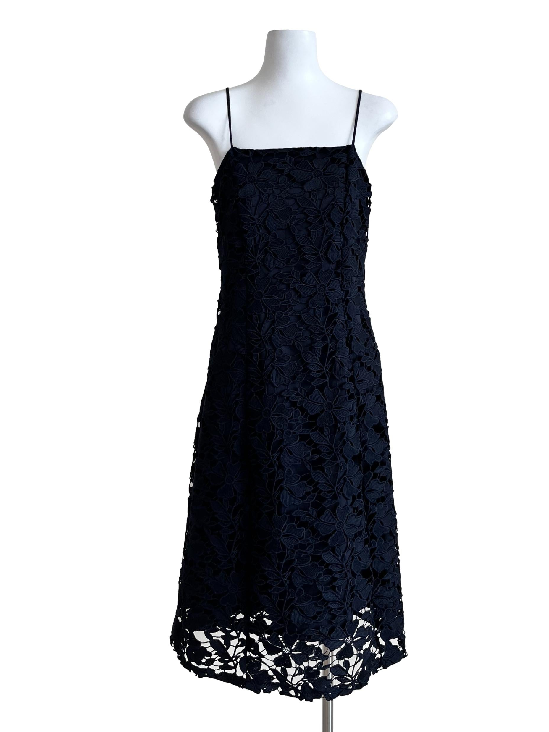 Dark Blue Laced Sleeveless Dress TEM
