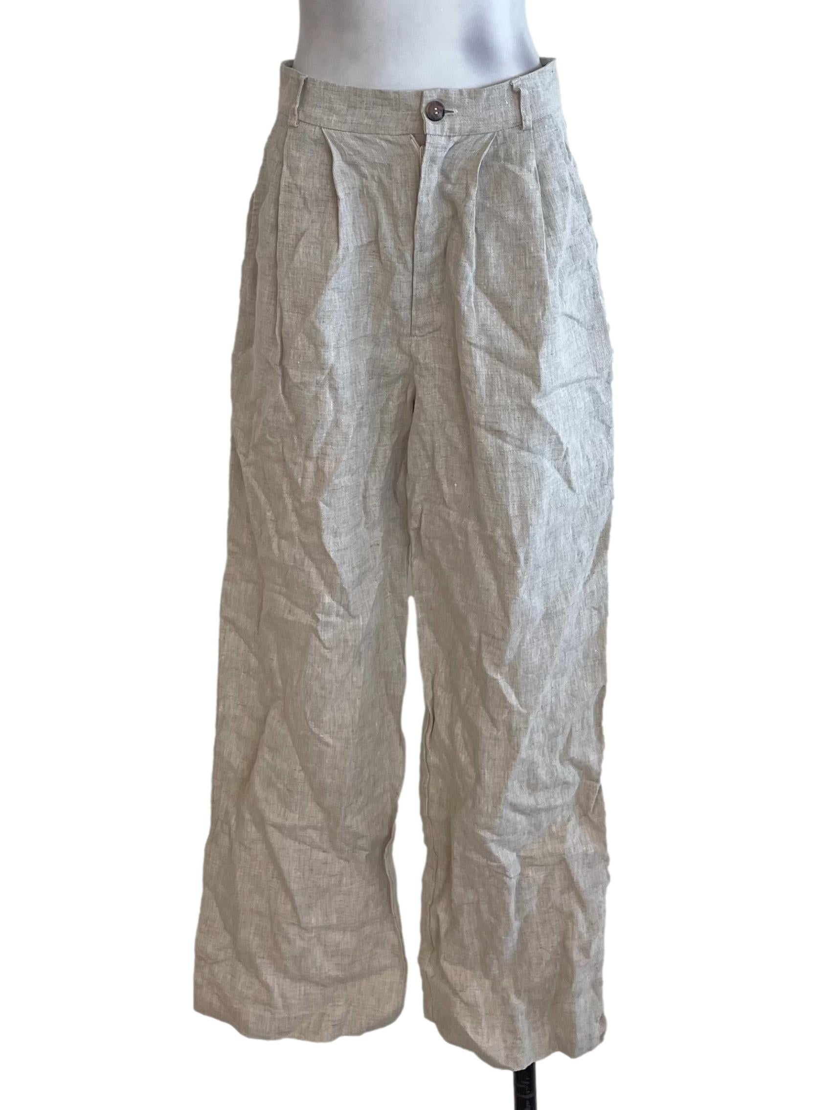 Linen White Formal Pants