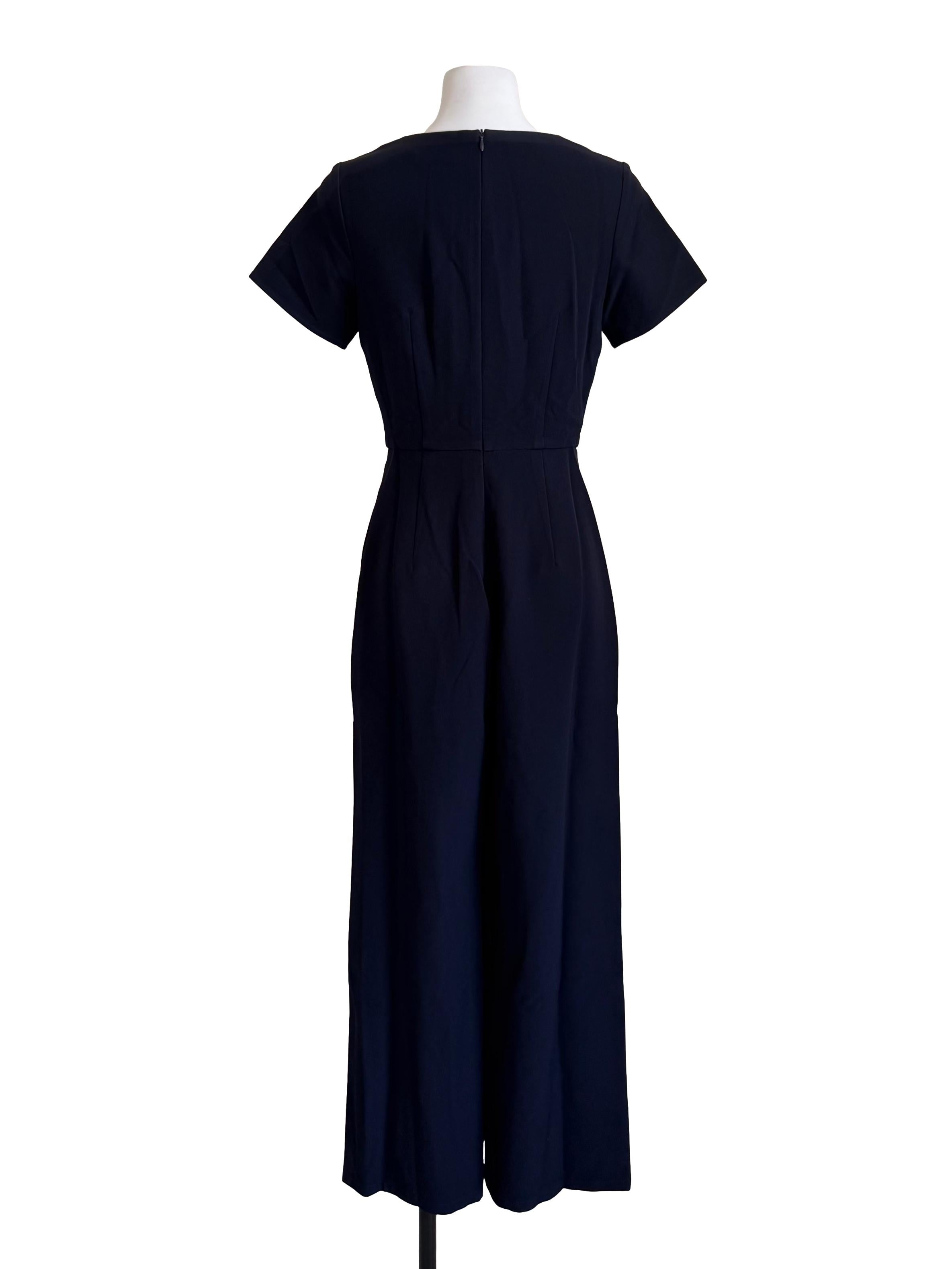 Dark Navy Slit Shoulder Jumpsuit