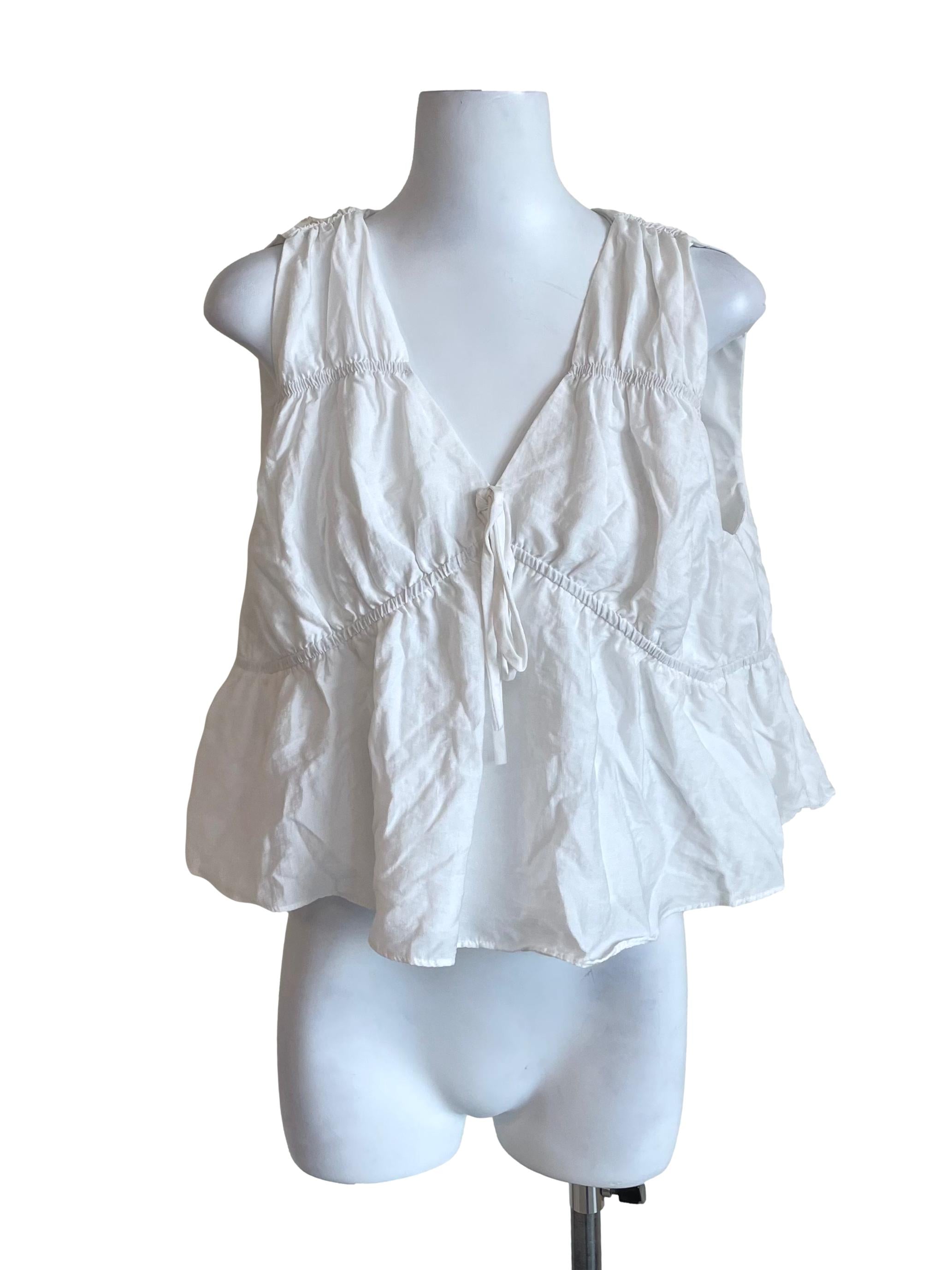 Powder White Tiered Babydoll Top