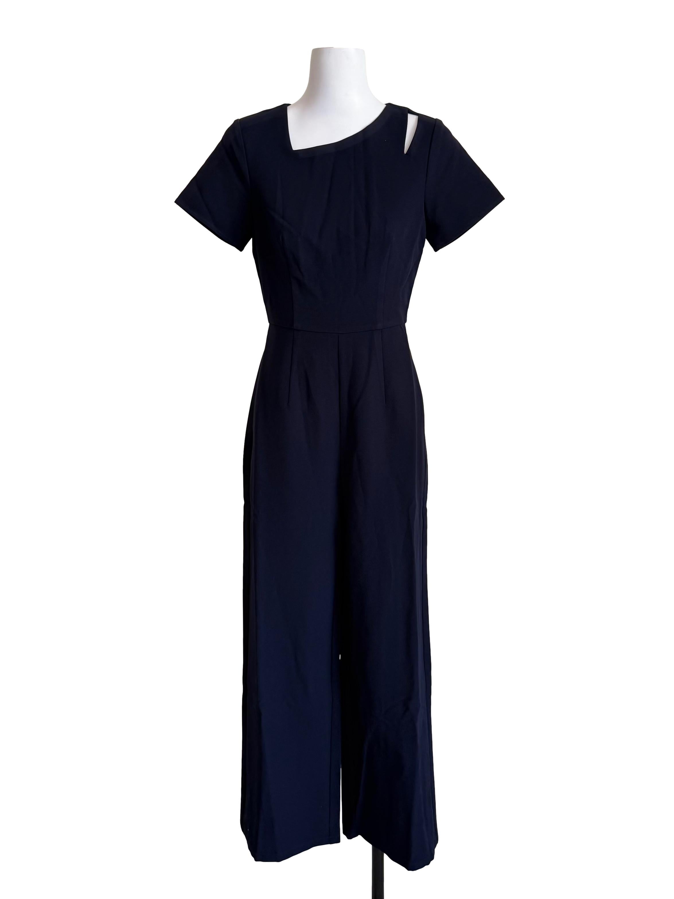 Dark Navy Slit Shoulder Jumpsuit