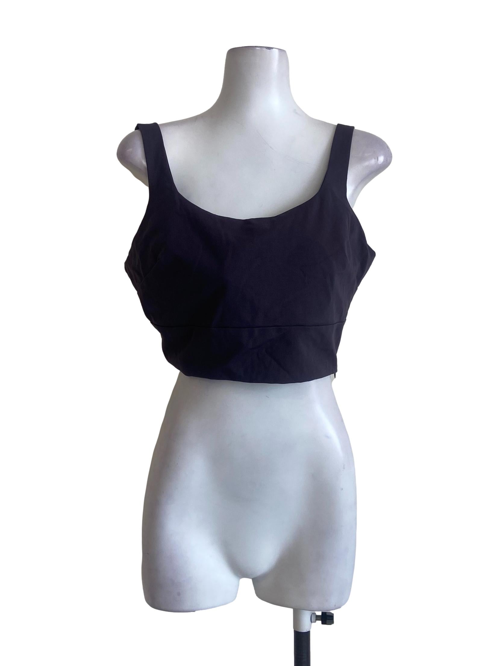 Smoke Grey Sleeveless Crop Top