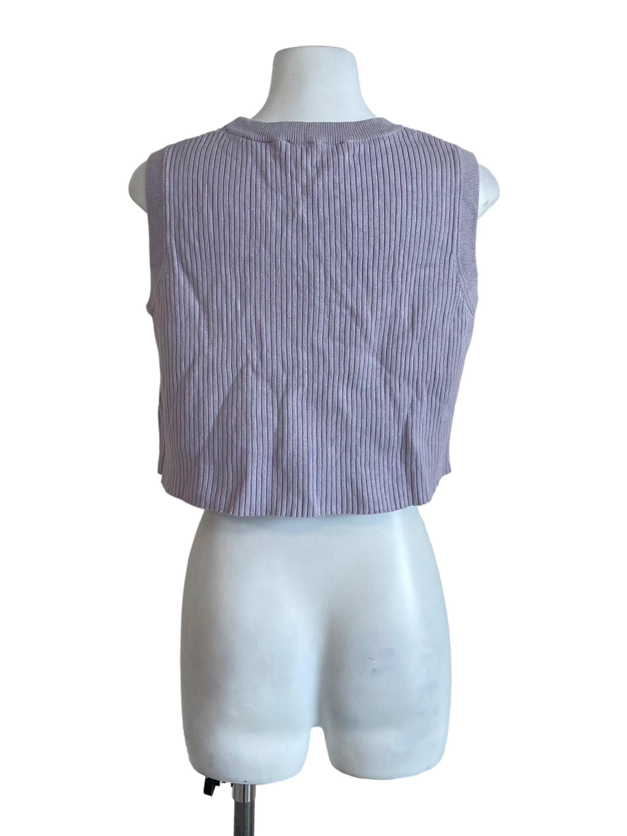 Periwinkle Purple Ribbed Knit Crop Top
