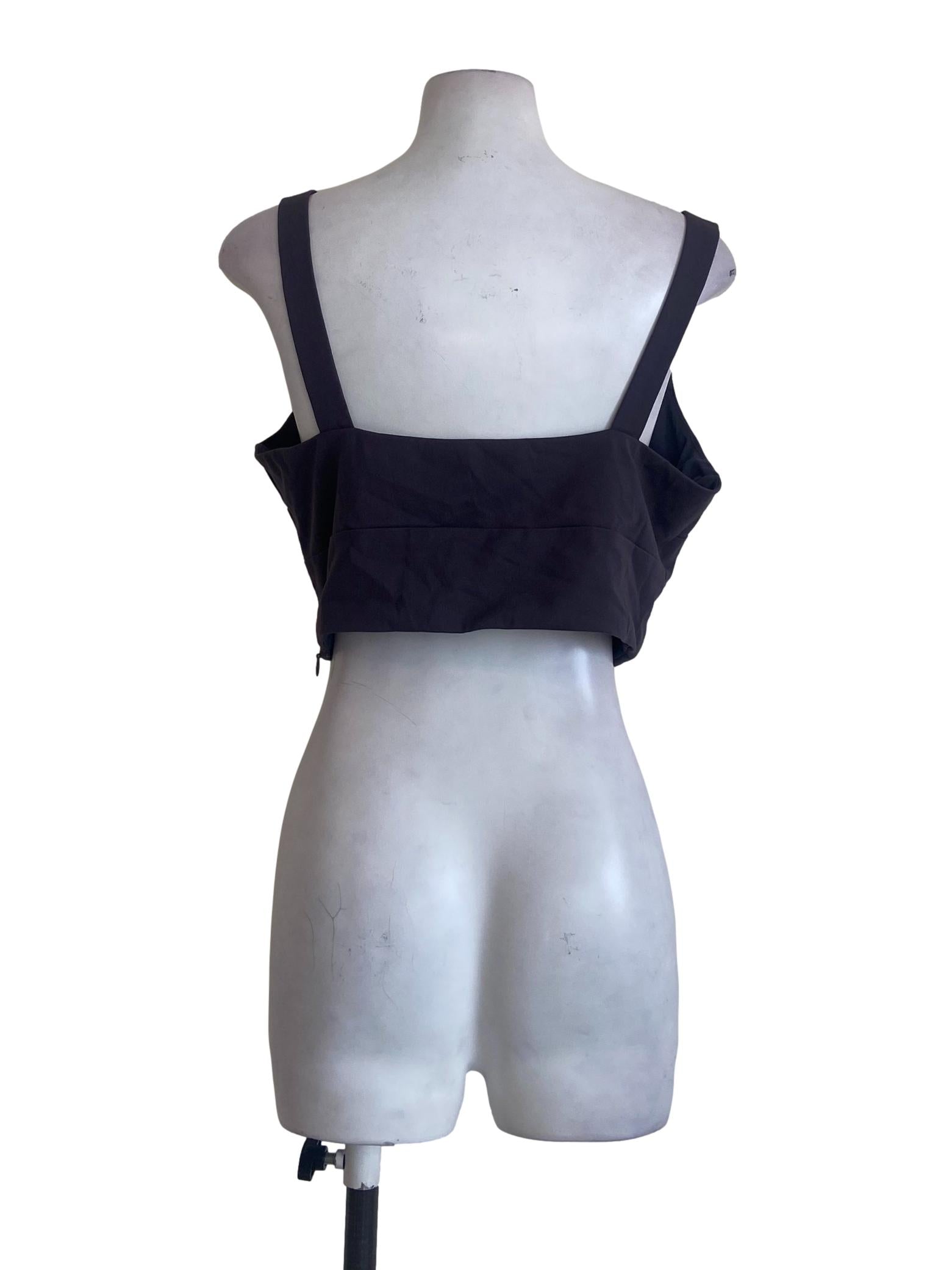 Smoke Grey Sleeveless Crop Top