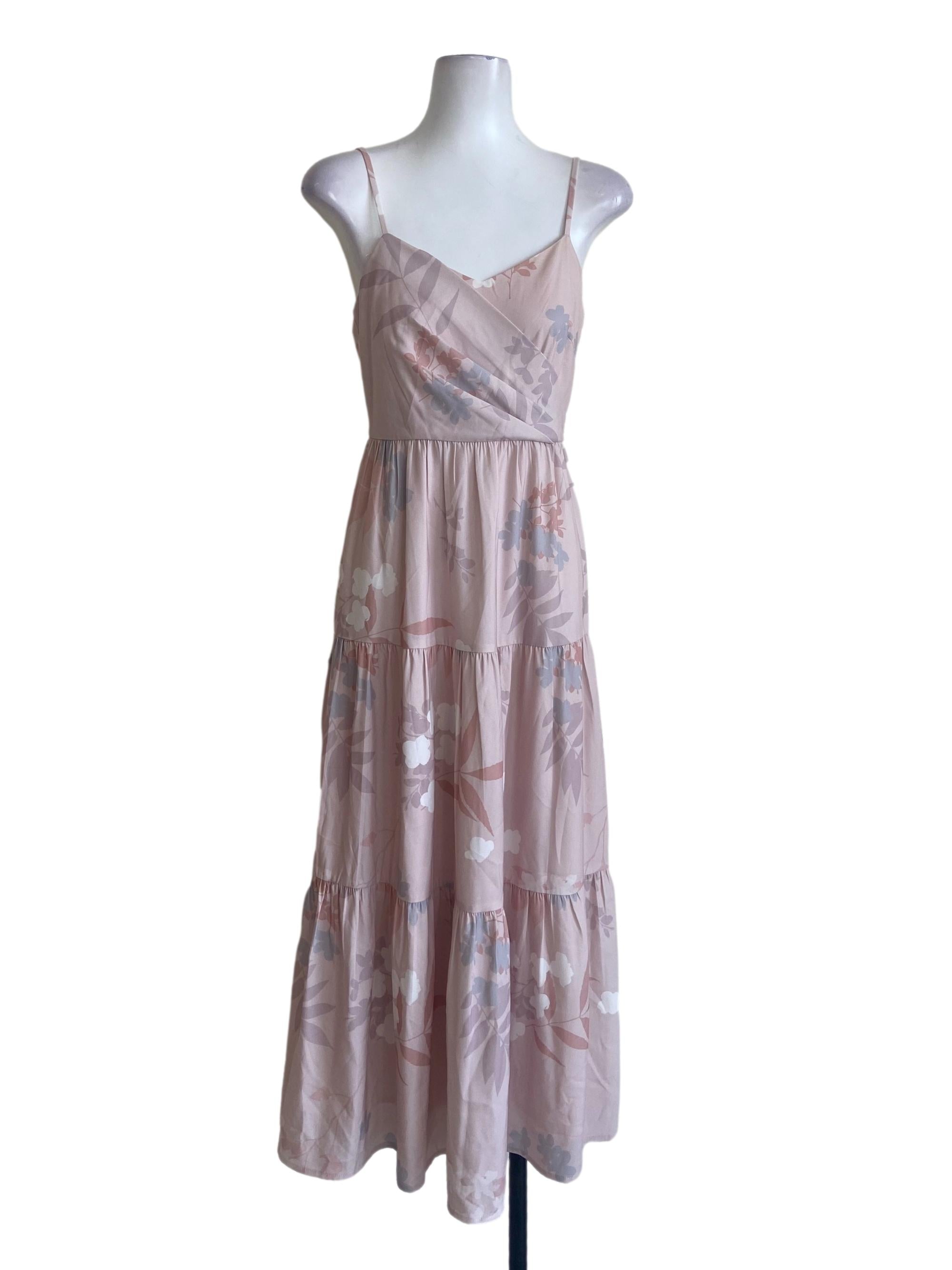 Pink & Floral Sleeveless Layered Dress