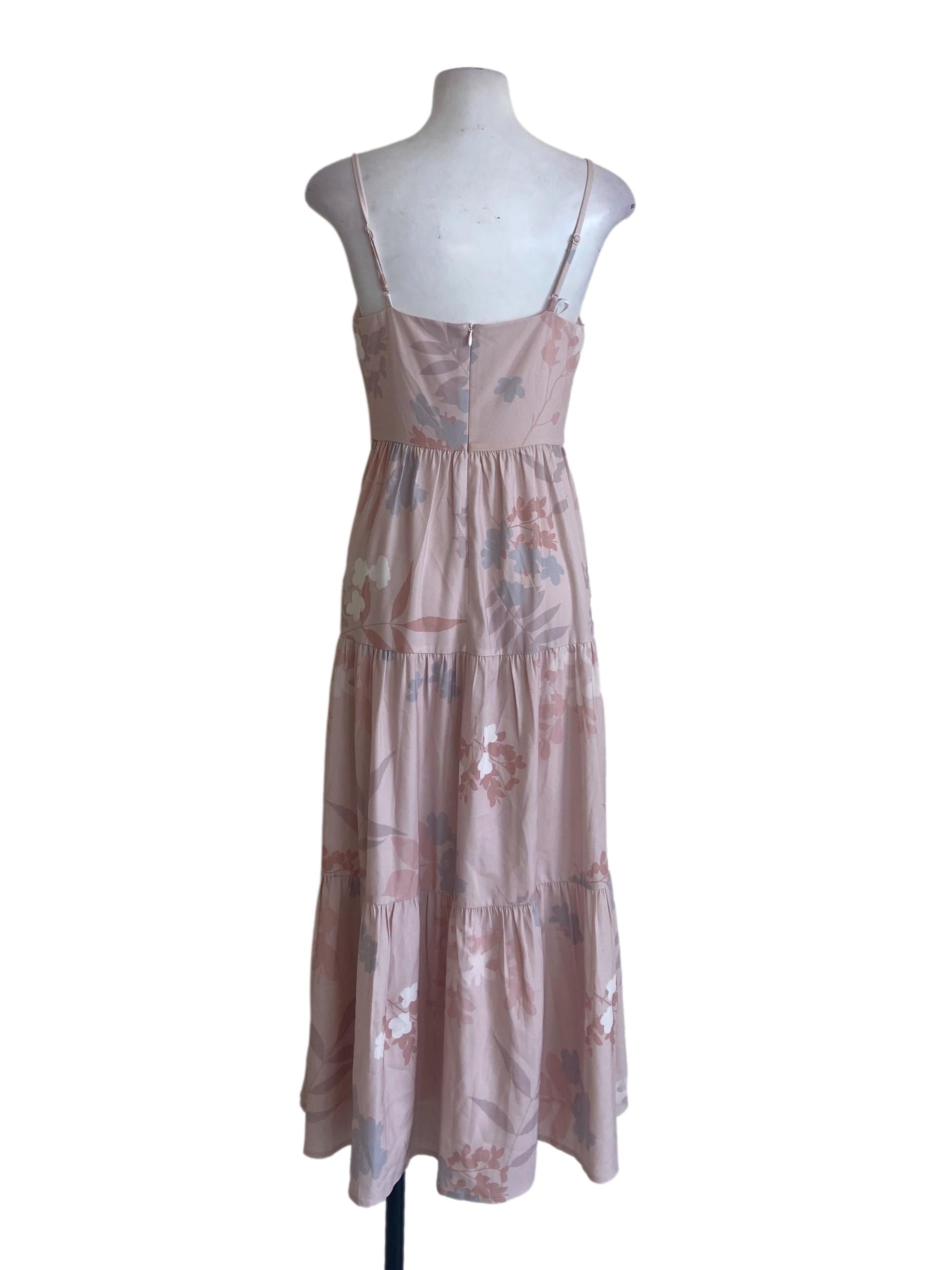 Pink & Floral Sleeveless Layered Dress
