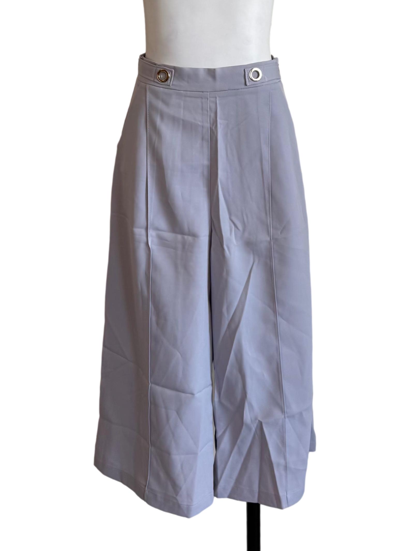 Lavender Pleated High Waist Culottes