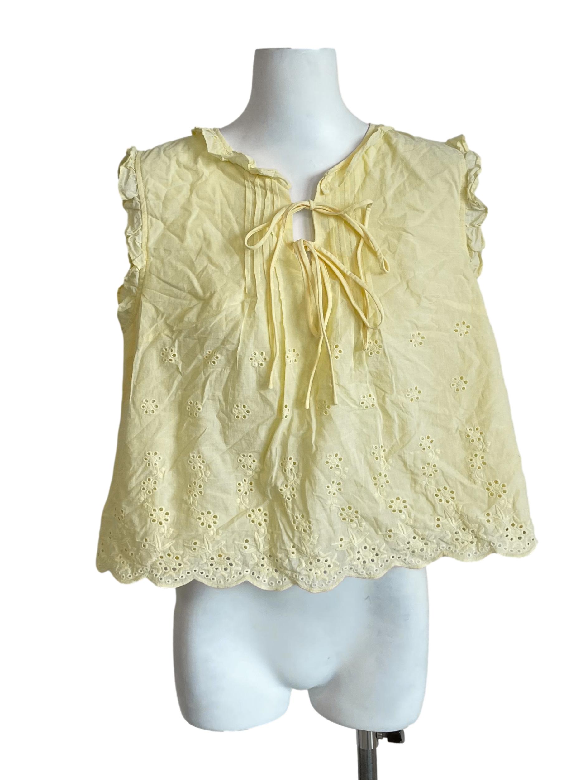 Baby Yellow Eyelet Petite Top