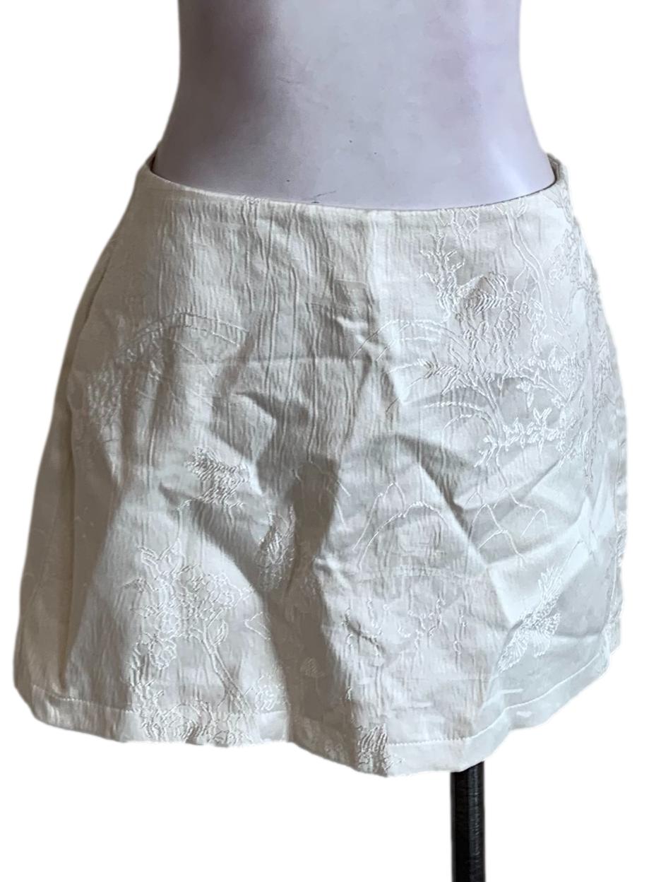 White Floral Skort