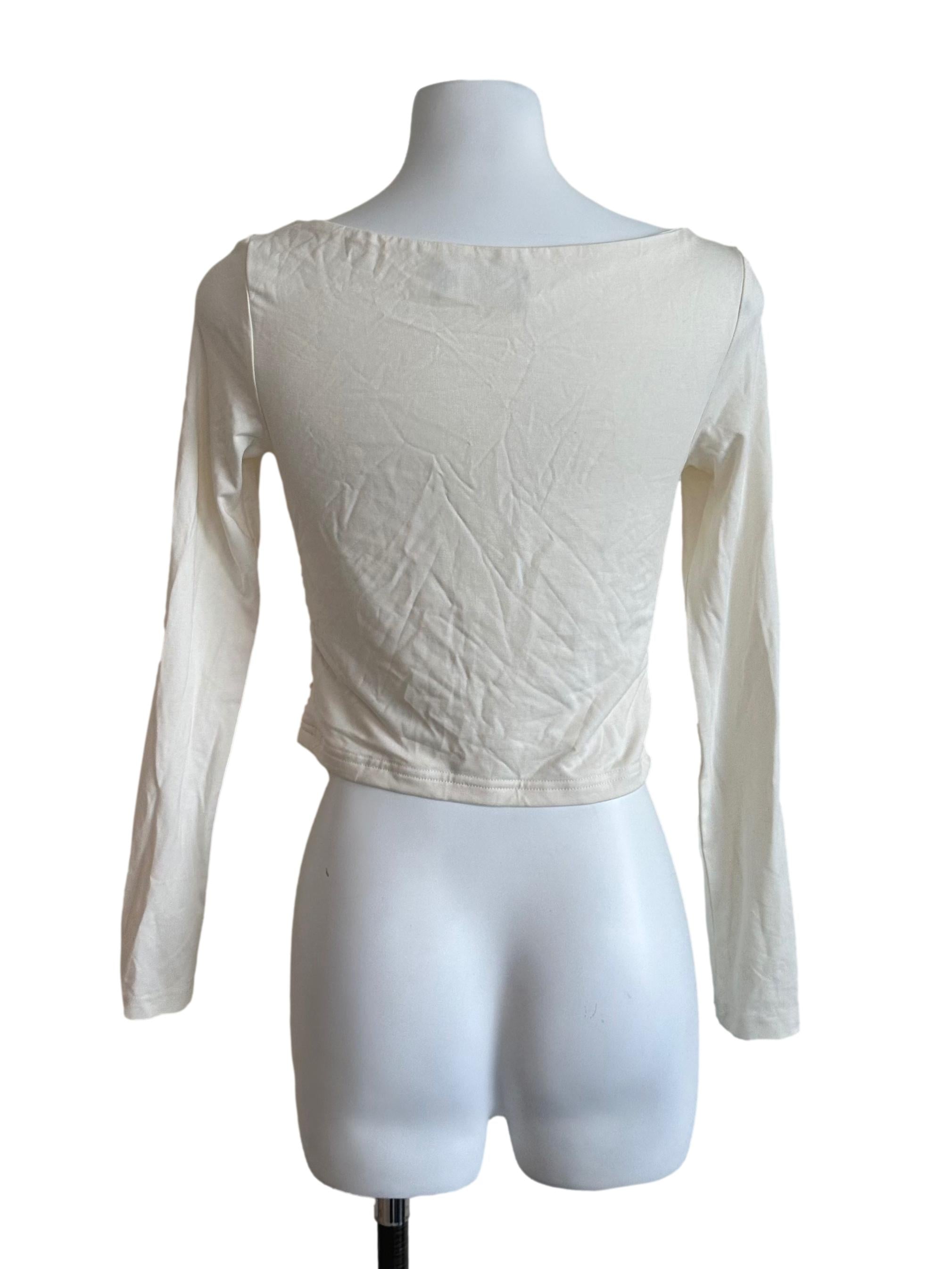 Pearl White Drape Fitted Top