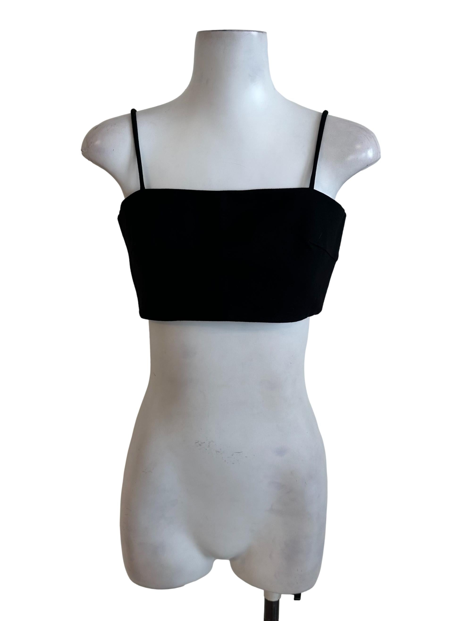 Onyx Black Square Neck Crop Top