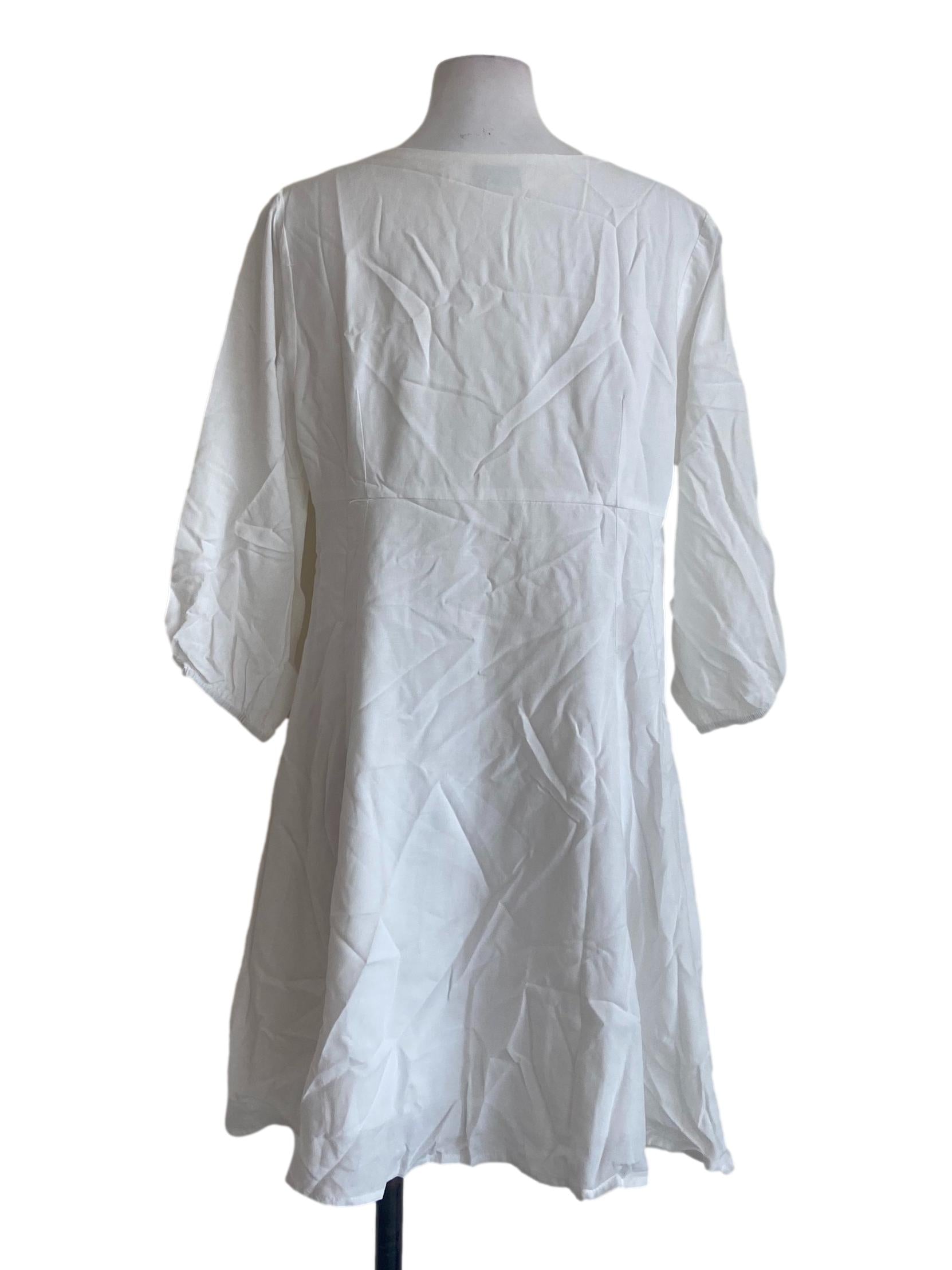 White Twill A-Line Dress