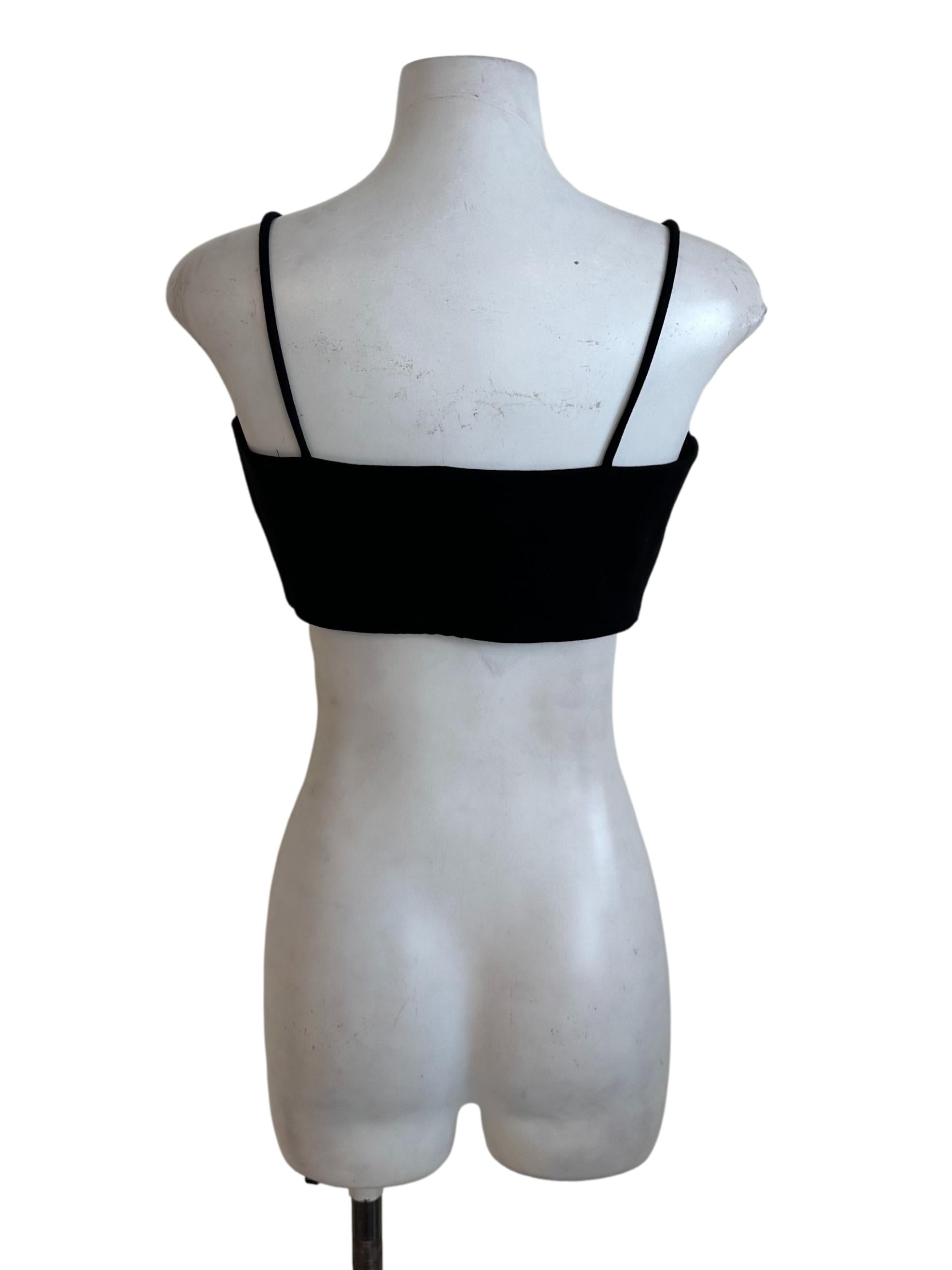 Onyx Black Square Neck Crop Top