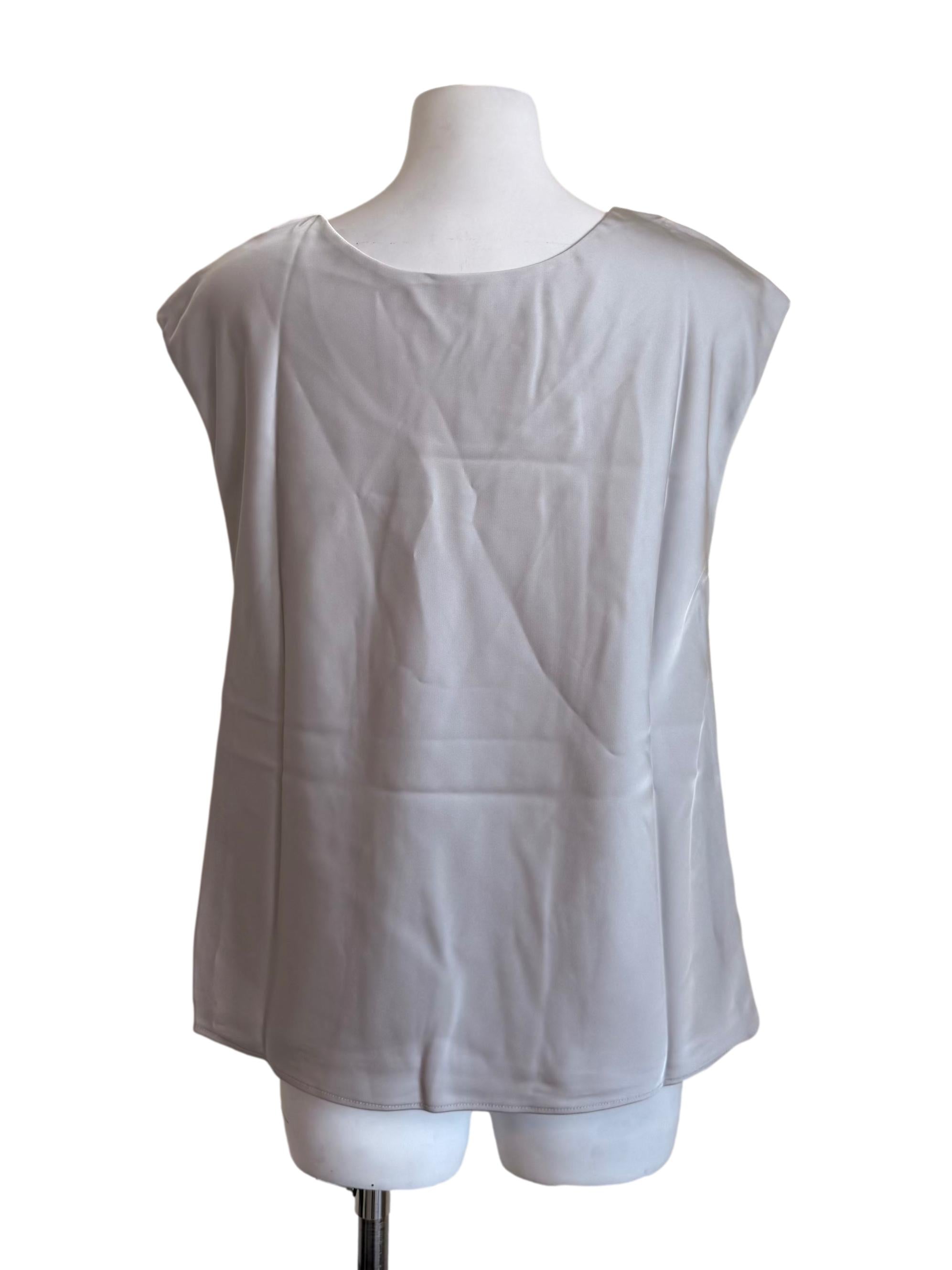 Silver Scoop Neck Top