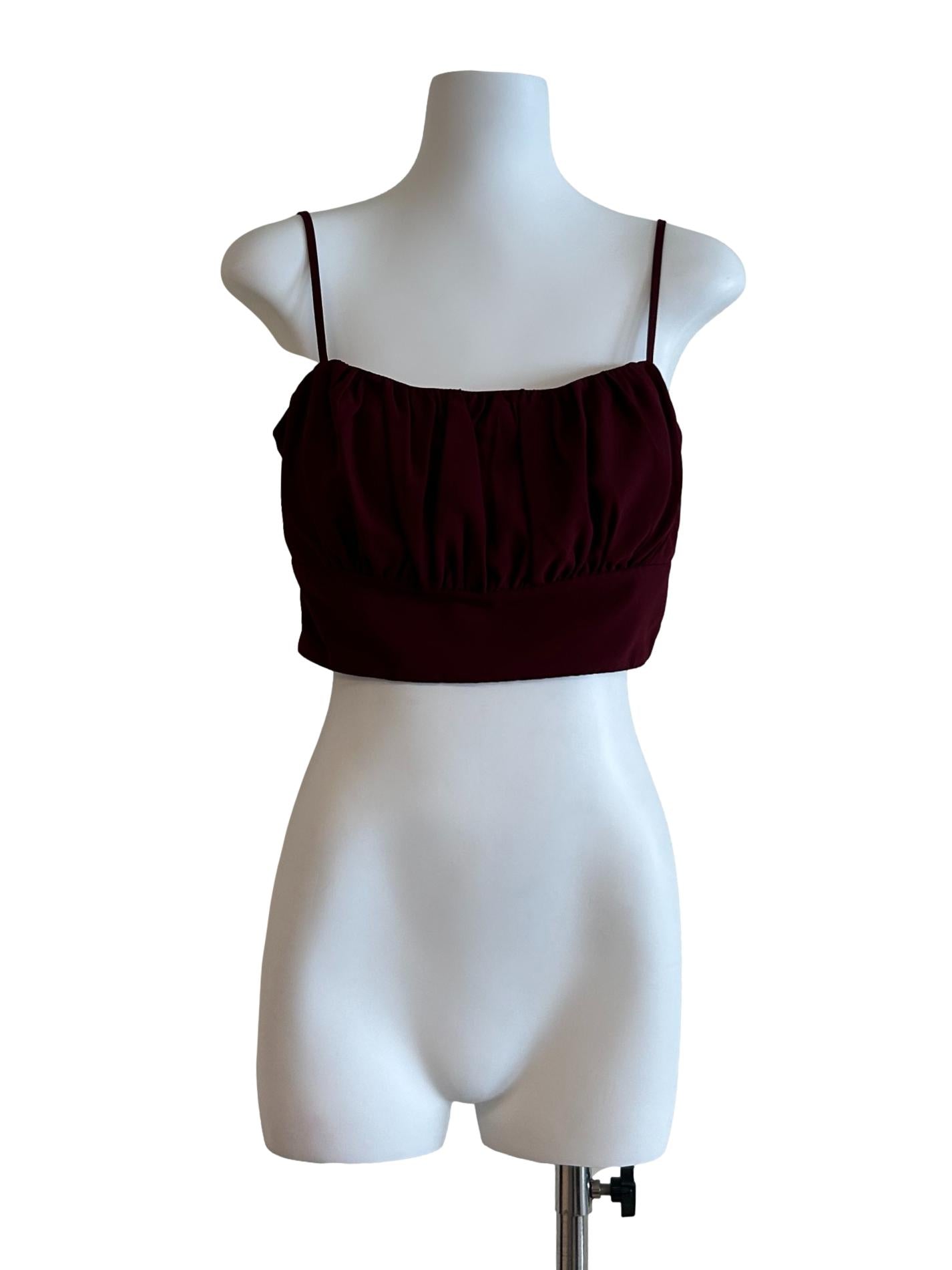 Red Pleated Cami Top