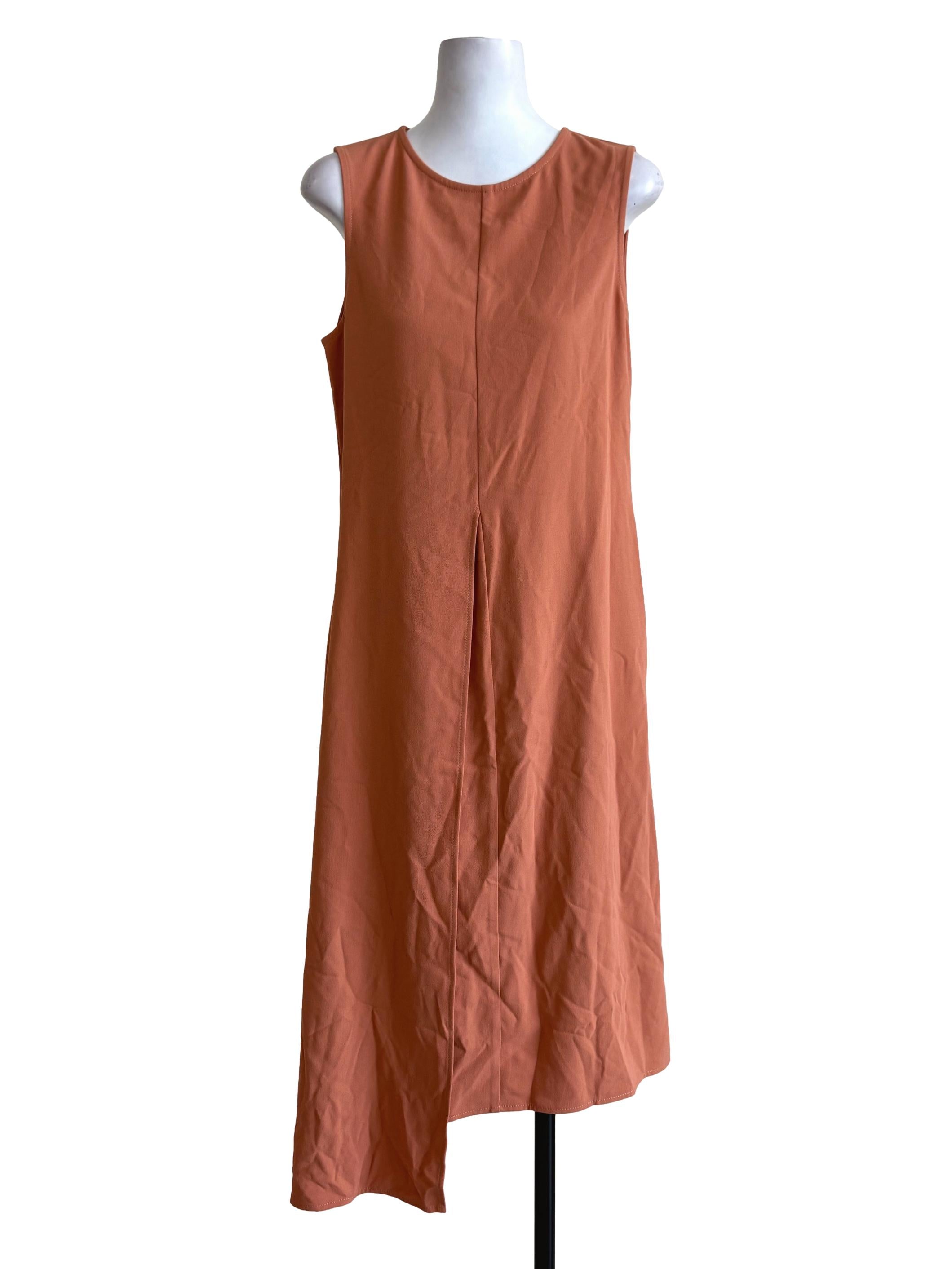 Dark Cantaloupe Layered Asymmetrical Dress