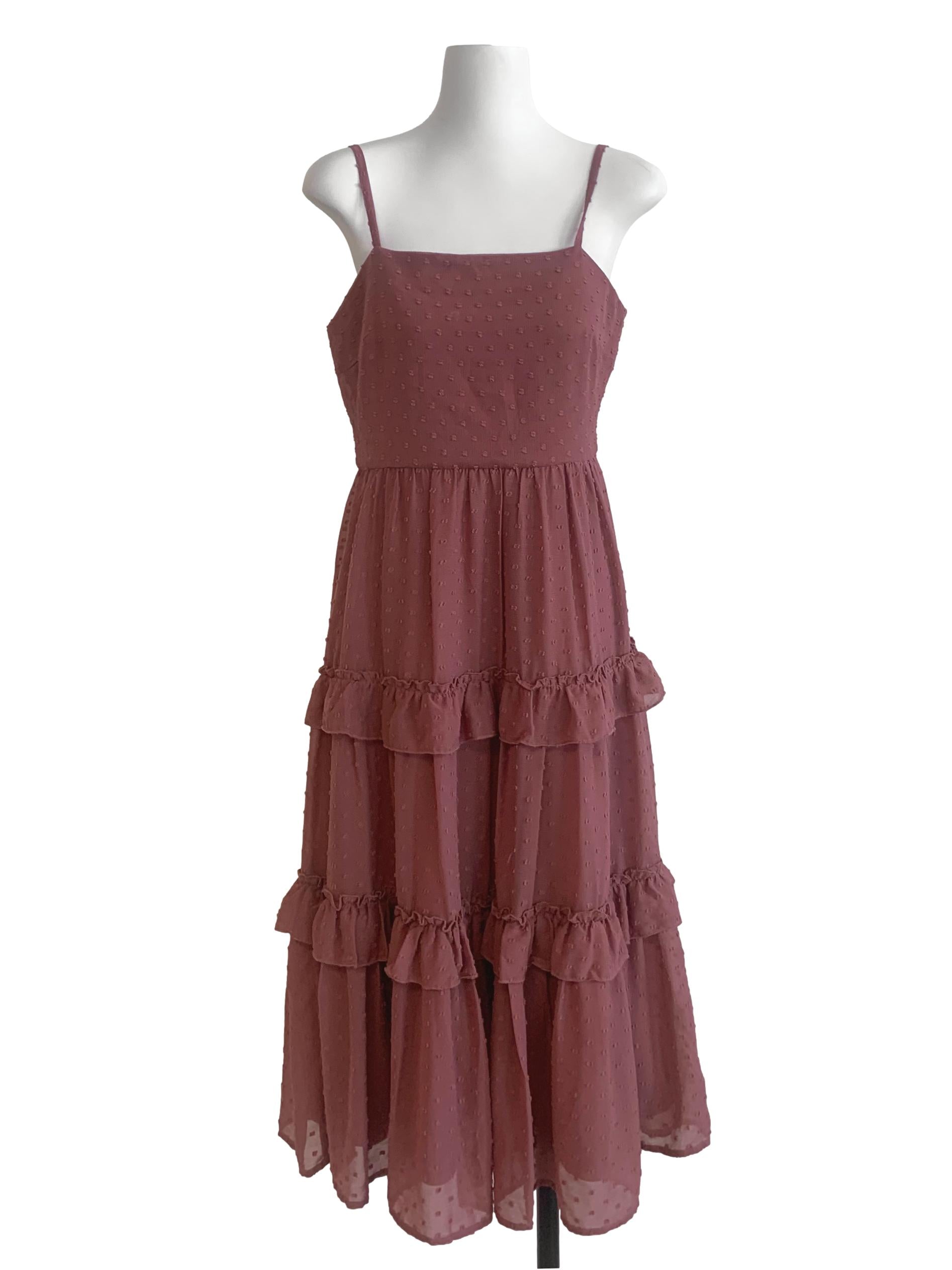 Berry Red Drop Waist Dress