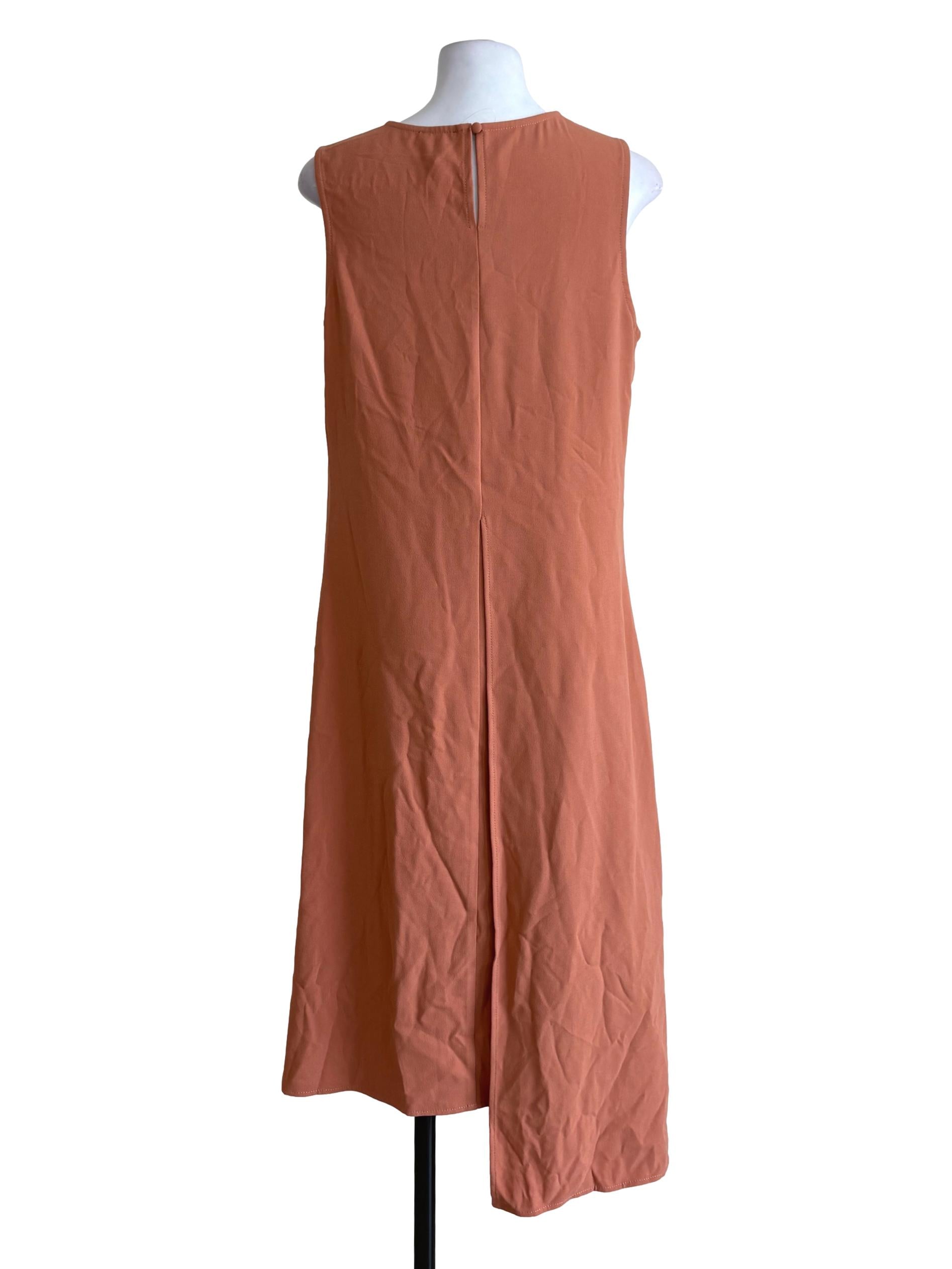 Dark Cantaloupe Layered Asymmetrical Dress