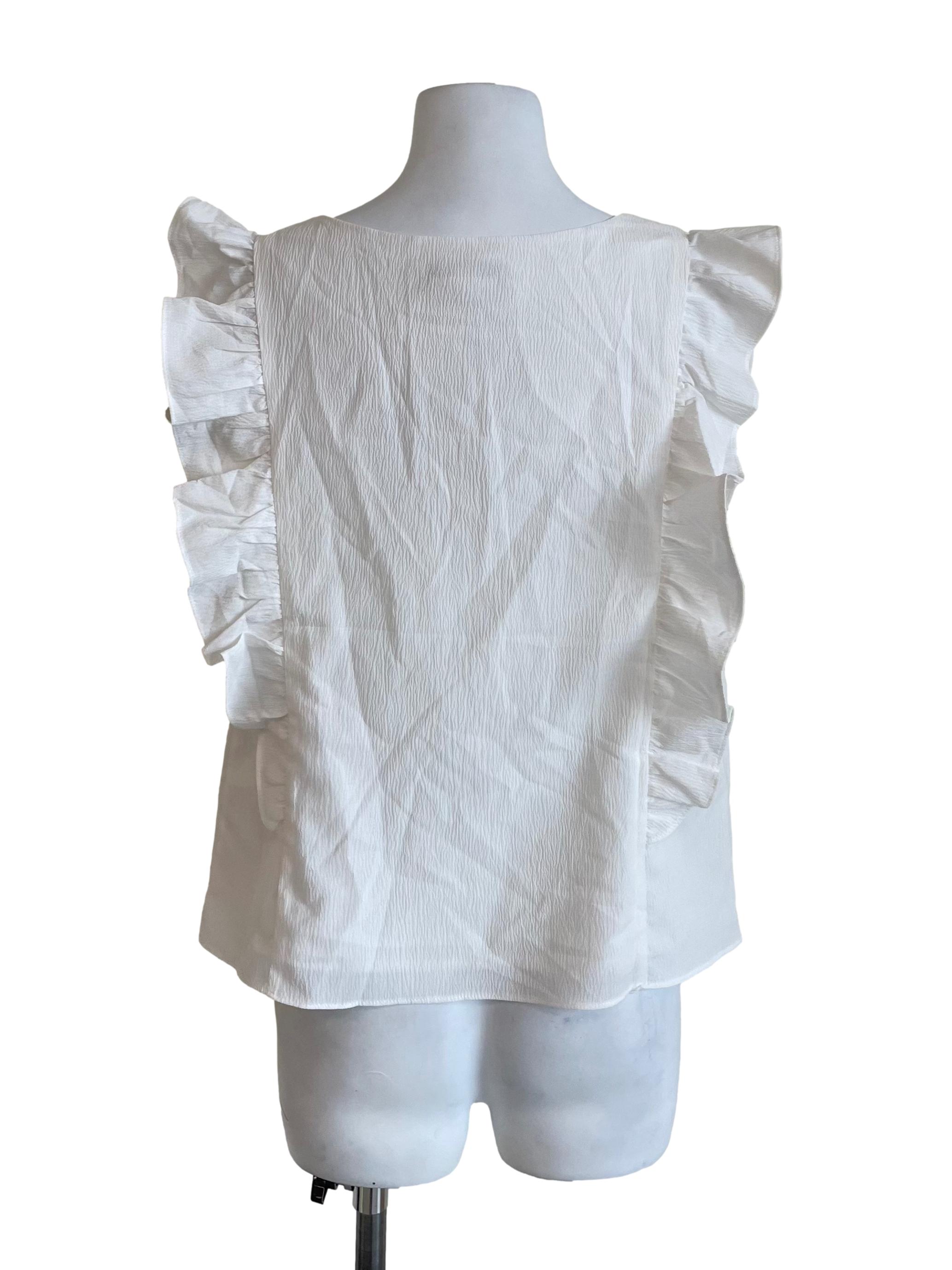 White Ruffles Square Top