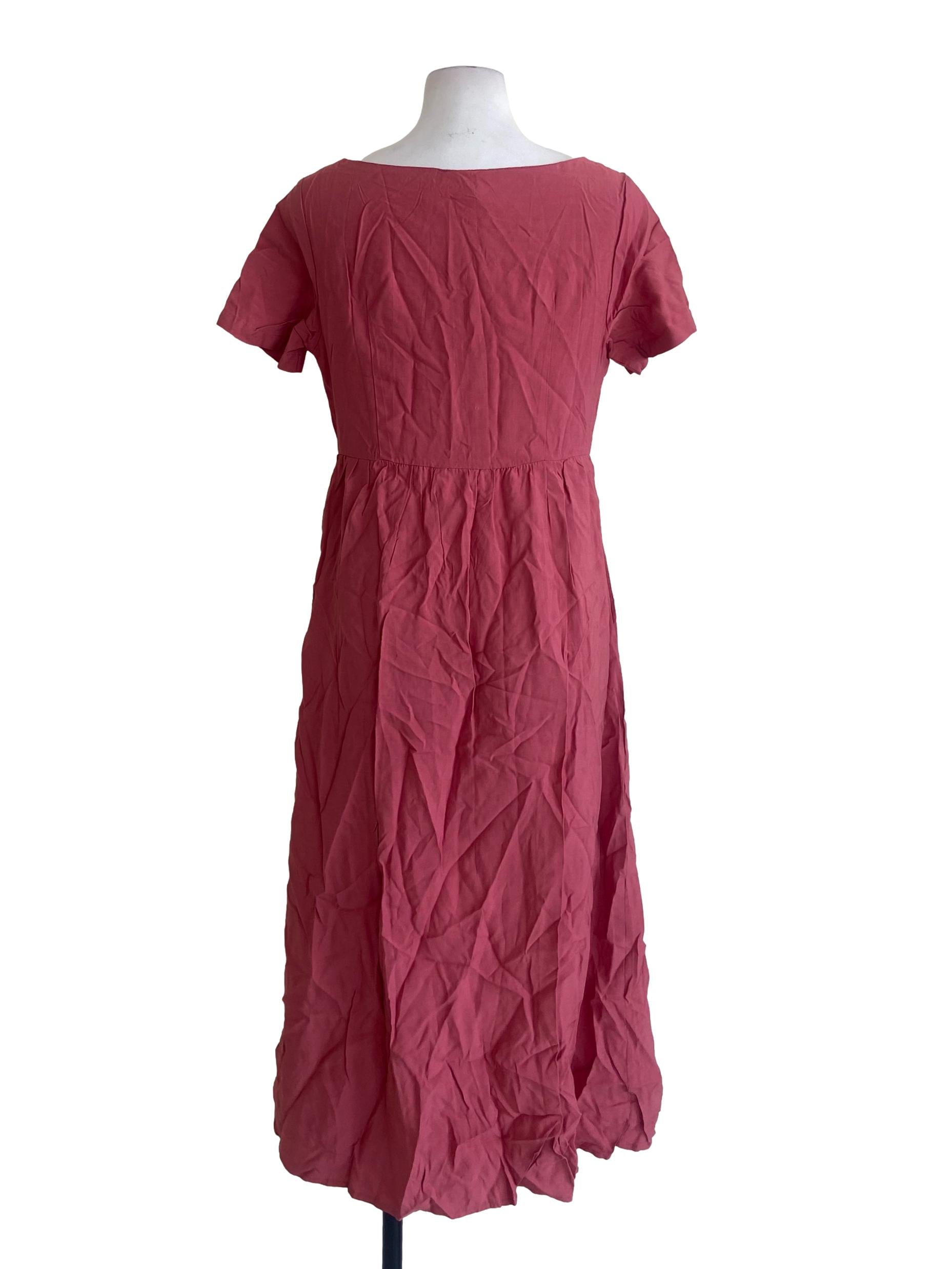 Strawberry Pink Button Down Shirt Dress