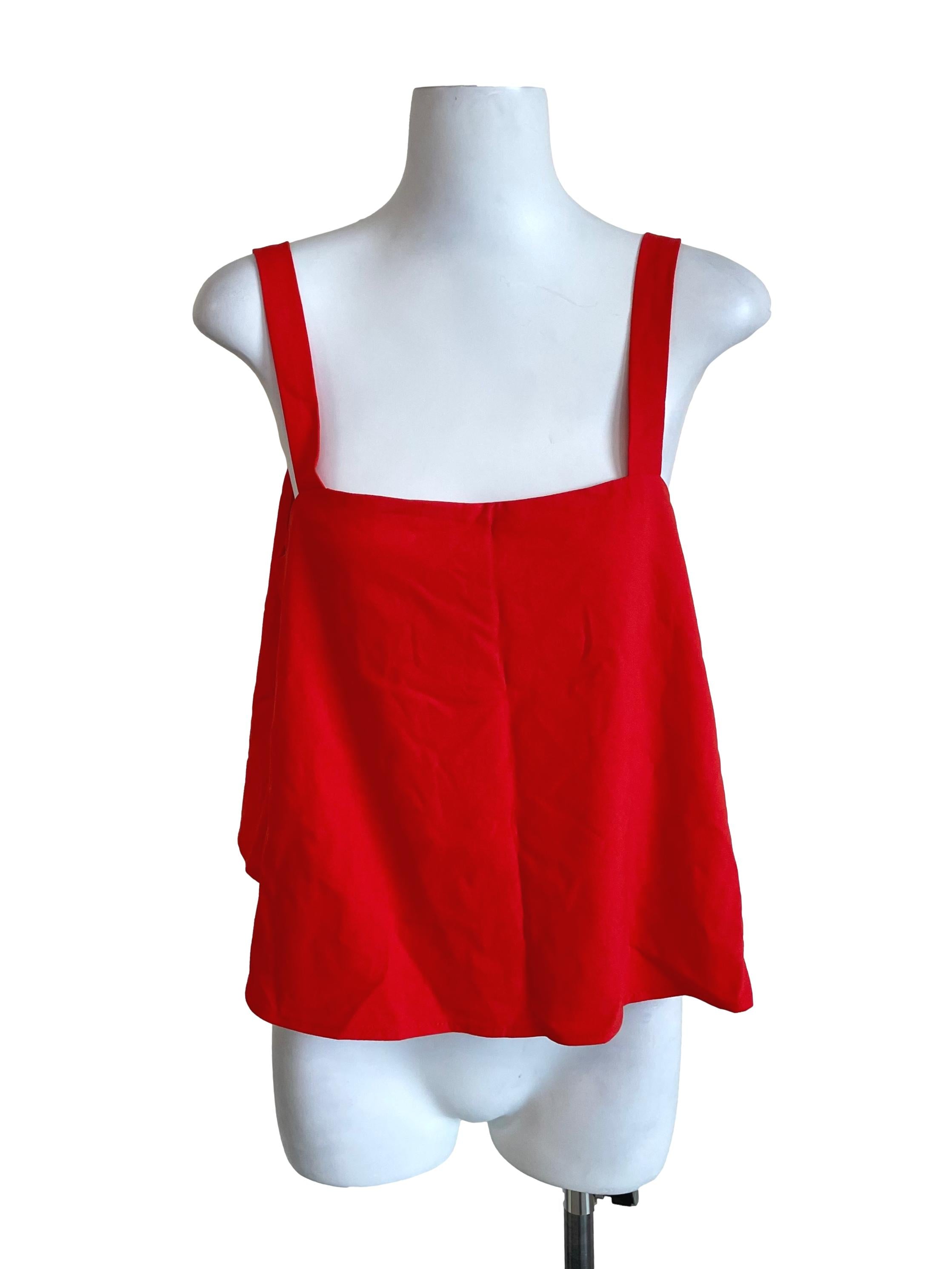 Candy Red Crop Tent Top