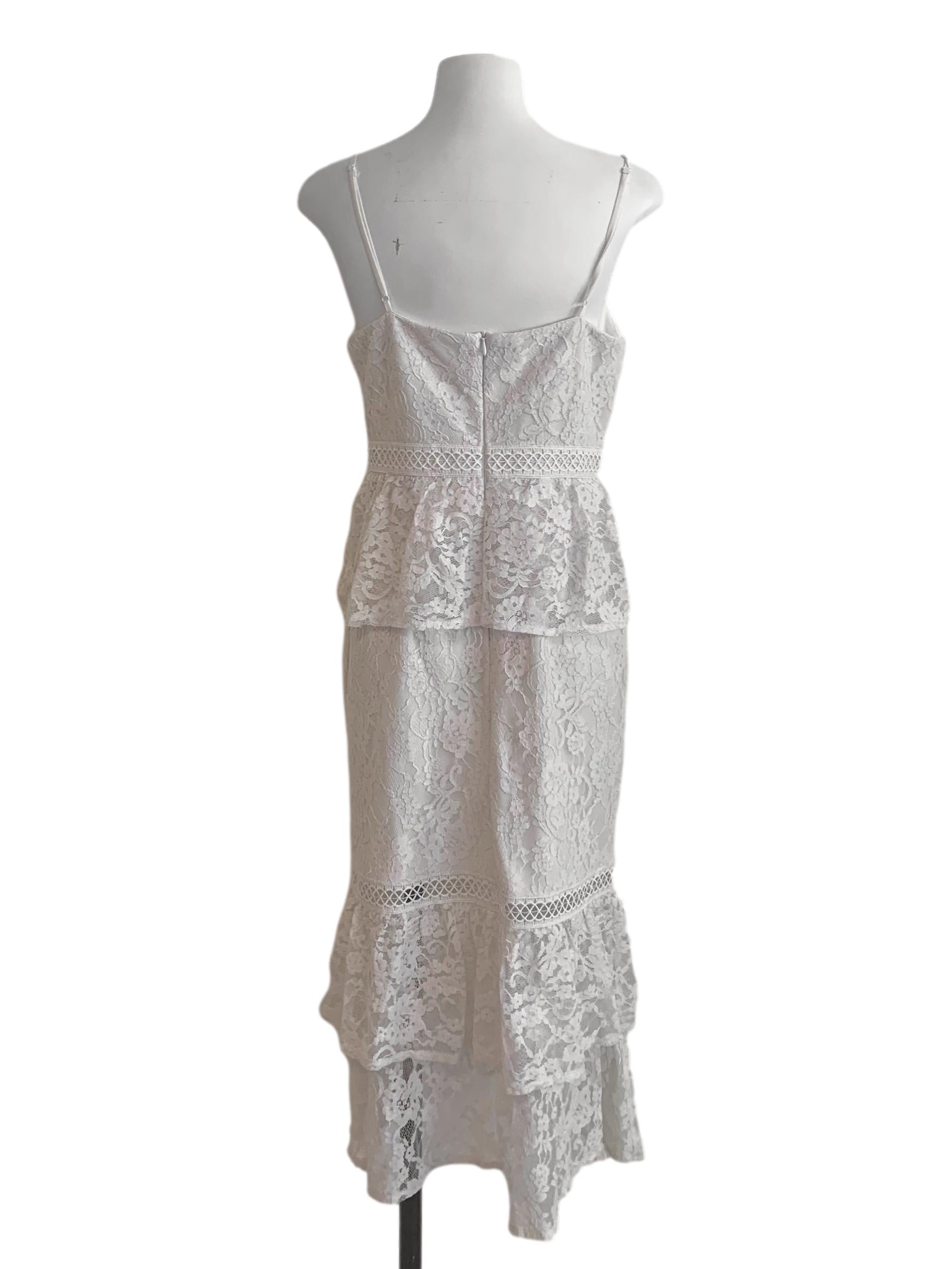 White Lace Pattern Dress