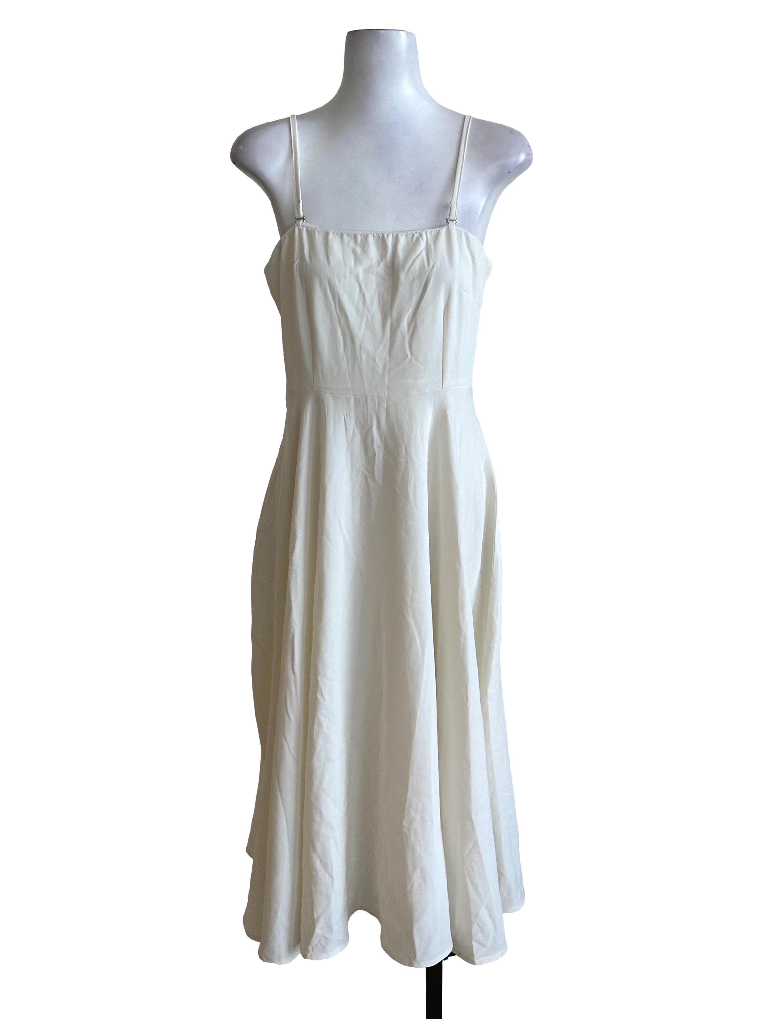 Pearl White Chiffon A Line Dress
