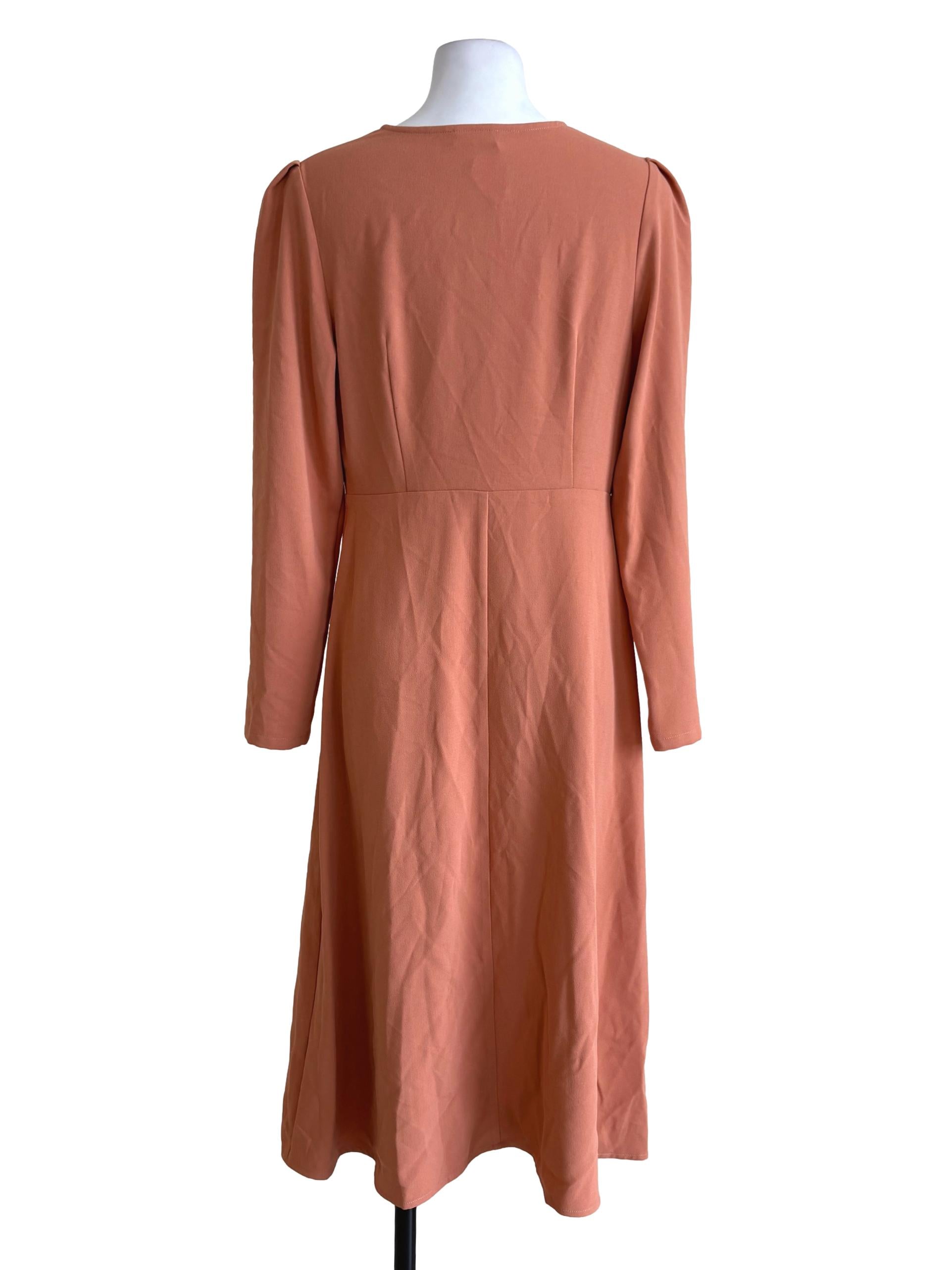 Dark Cantaloupe Ruched Dress